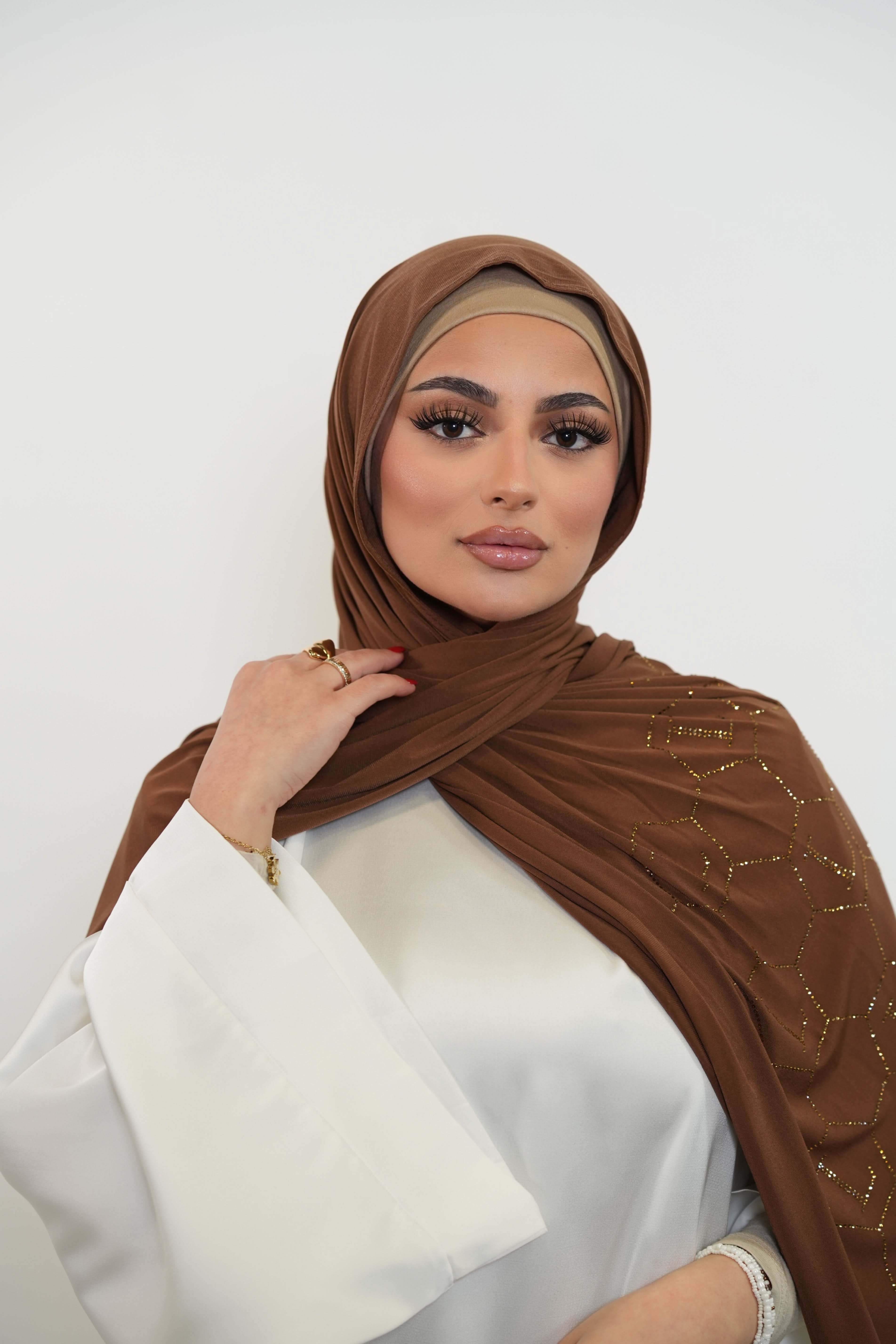 Premium Jersey Strass “L” - rusty brown - Losyana.Shop