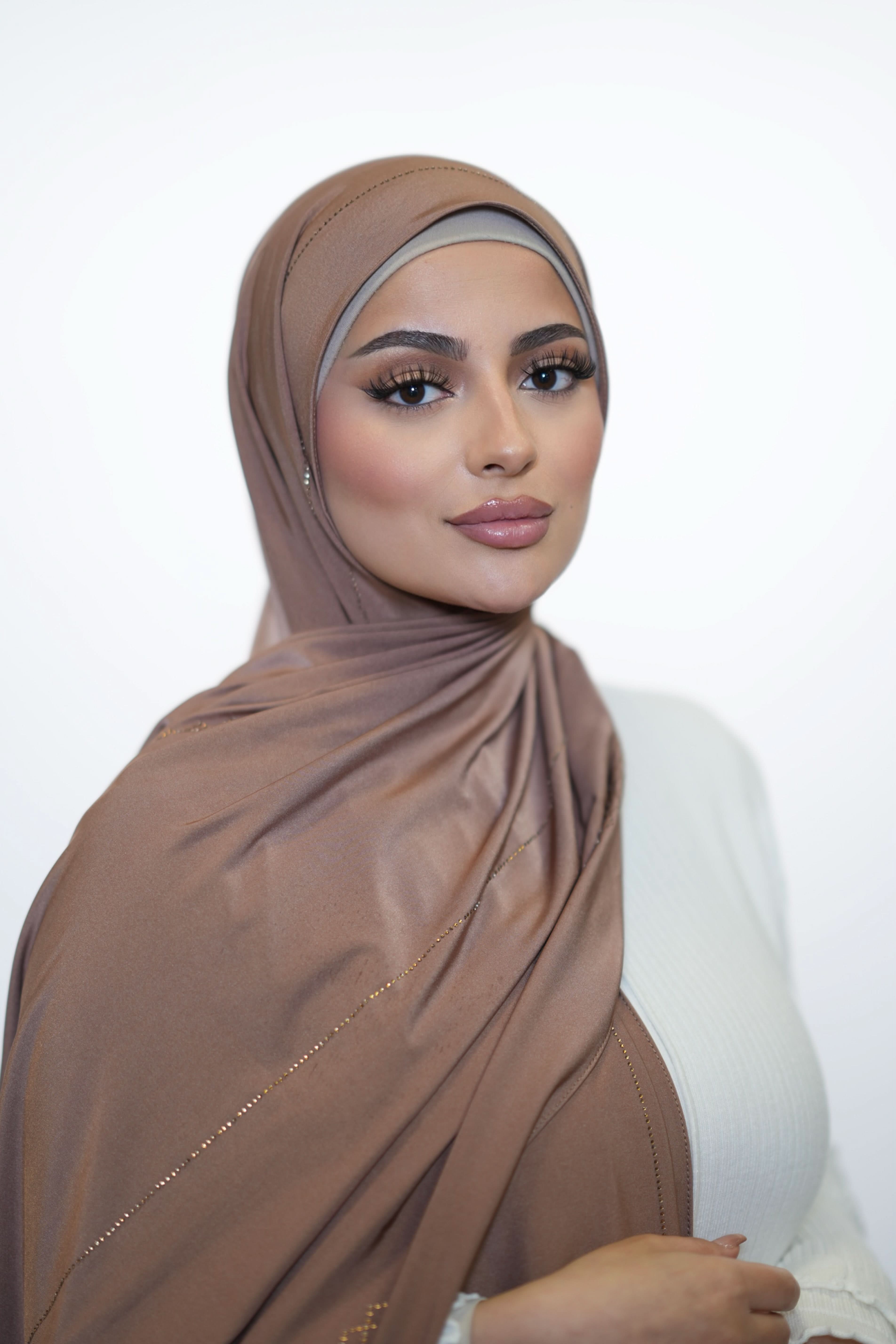 Diamond Satin premium Jersey - mocca - Losyana.Shop