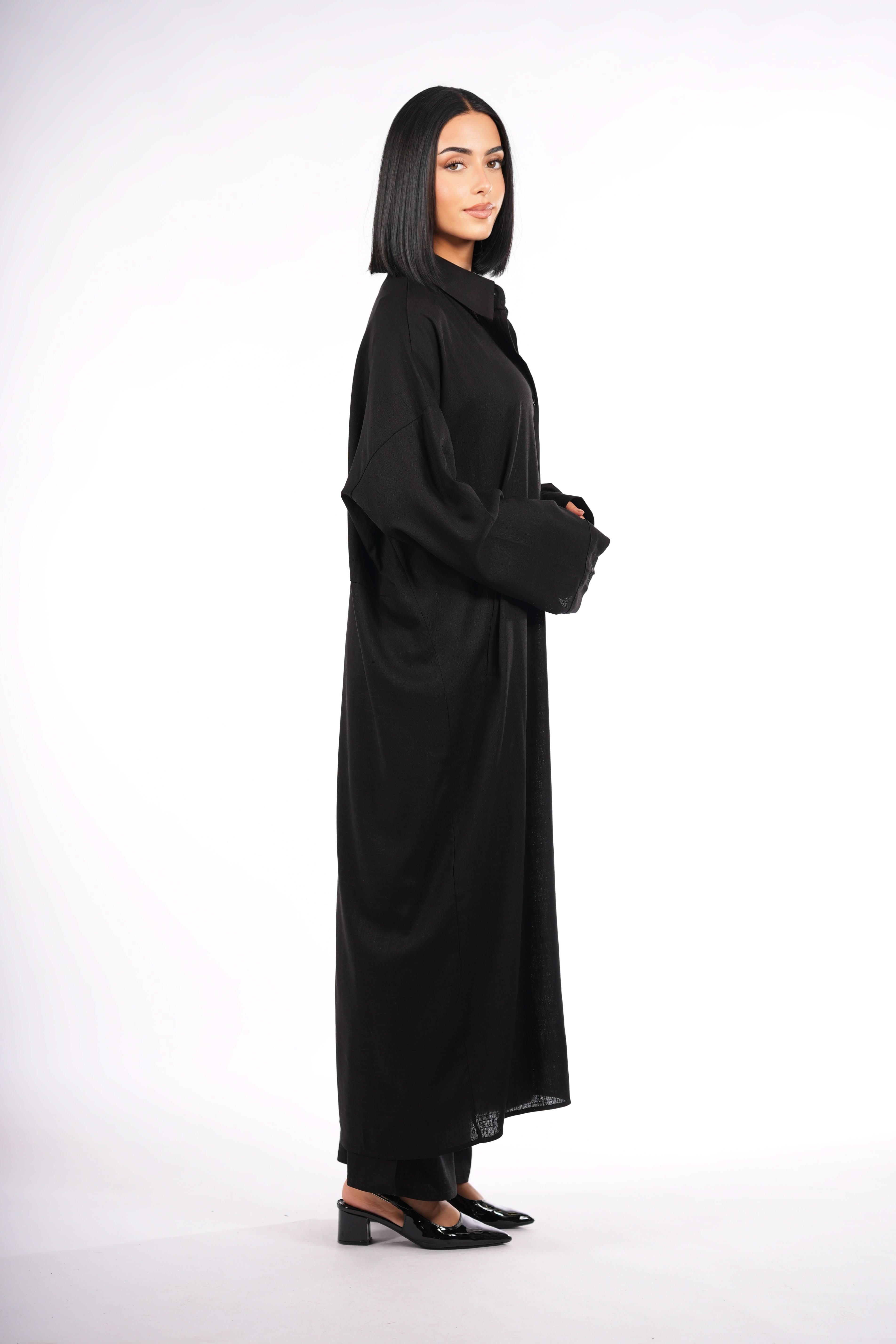 palma linen set - black - Losyana.Shop