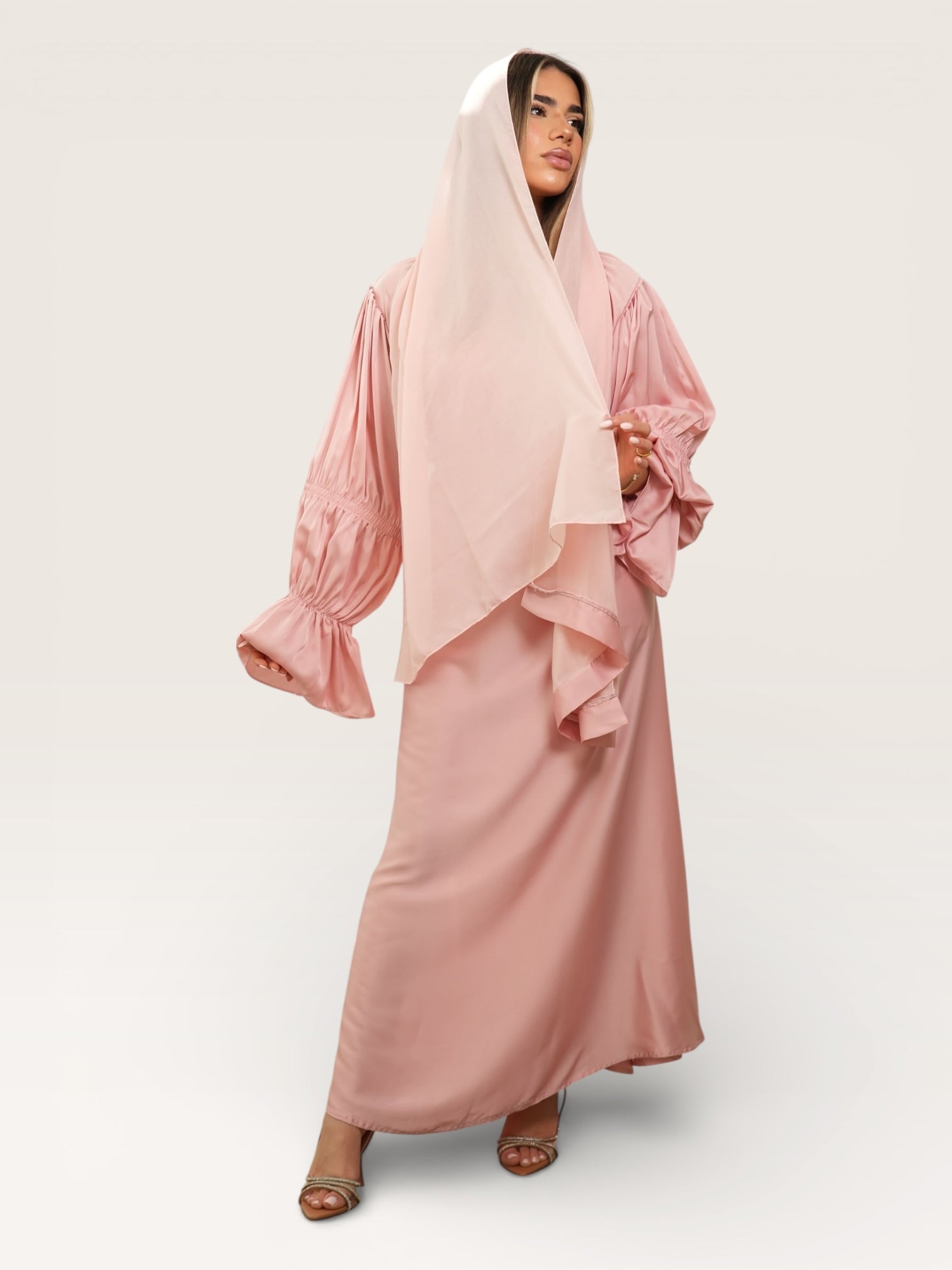 Amal satin abaya - flower