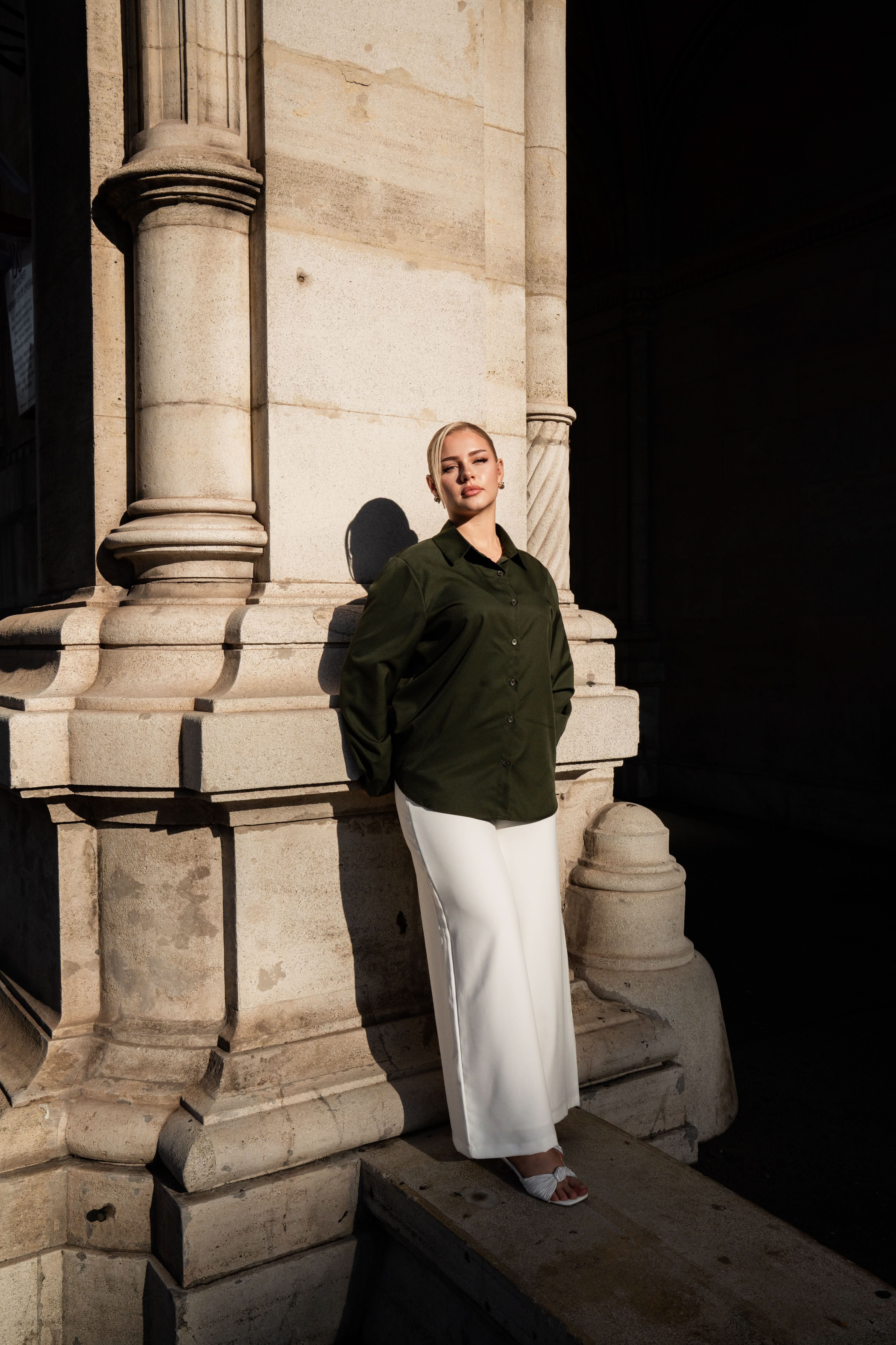 timeless blouse - khaki green - Losyana.Shop