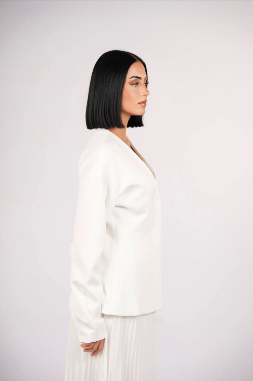 opera blazer - white - Losyana.Shop