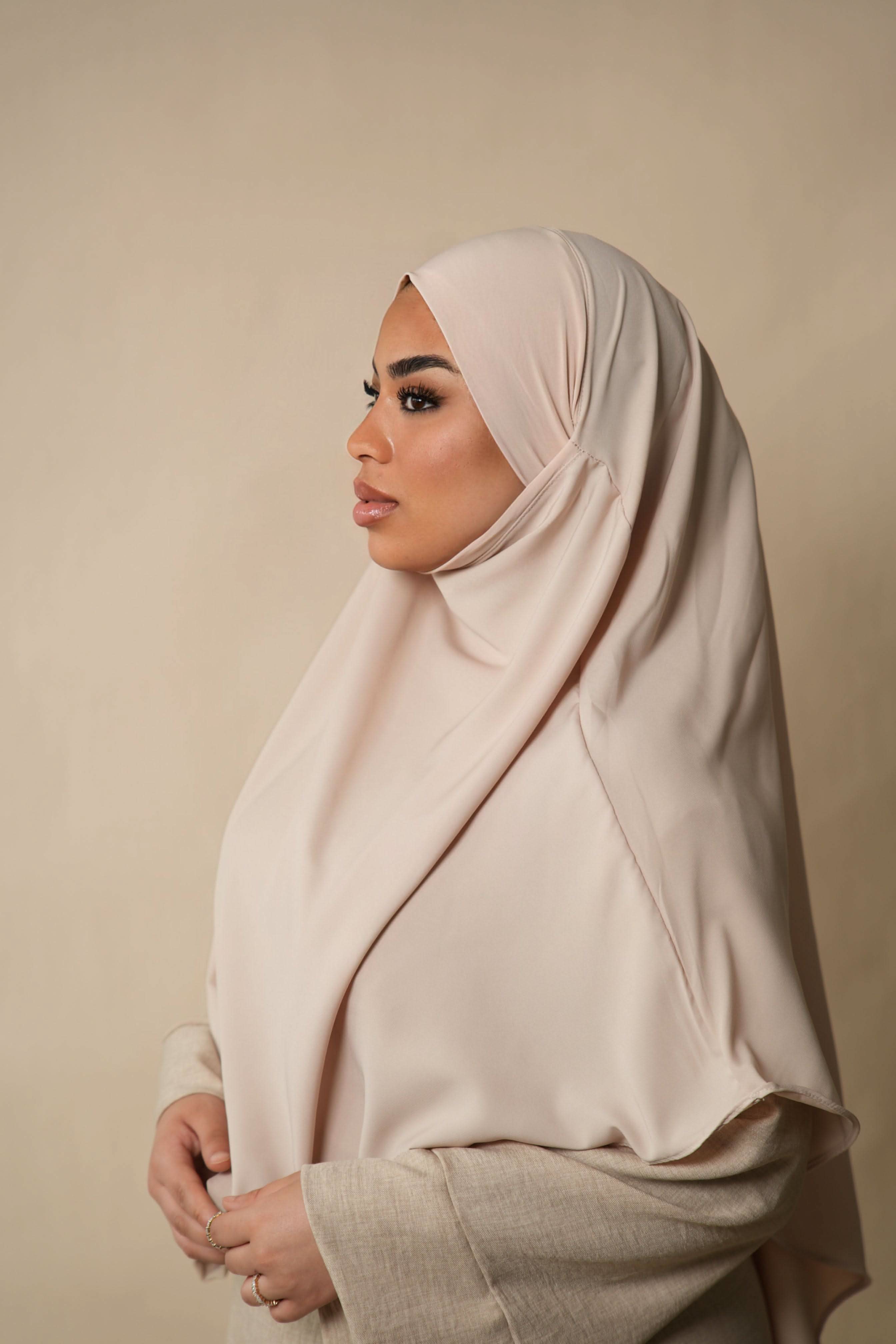 Short Khimar - Light Beige - Losyana.Shop