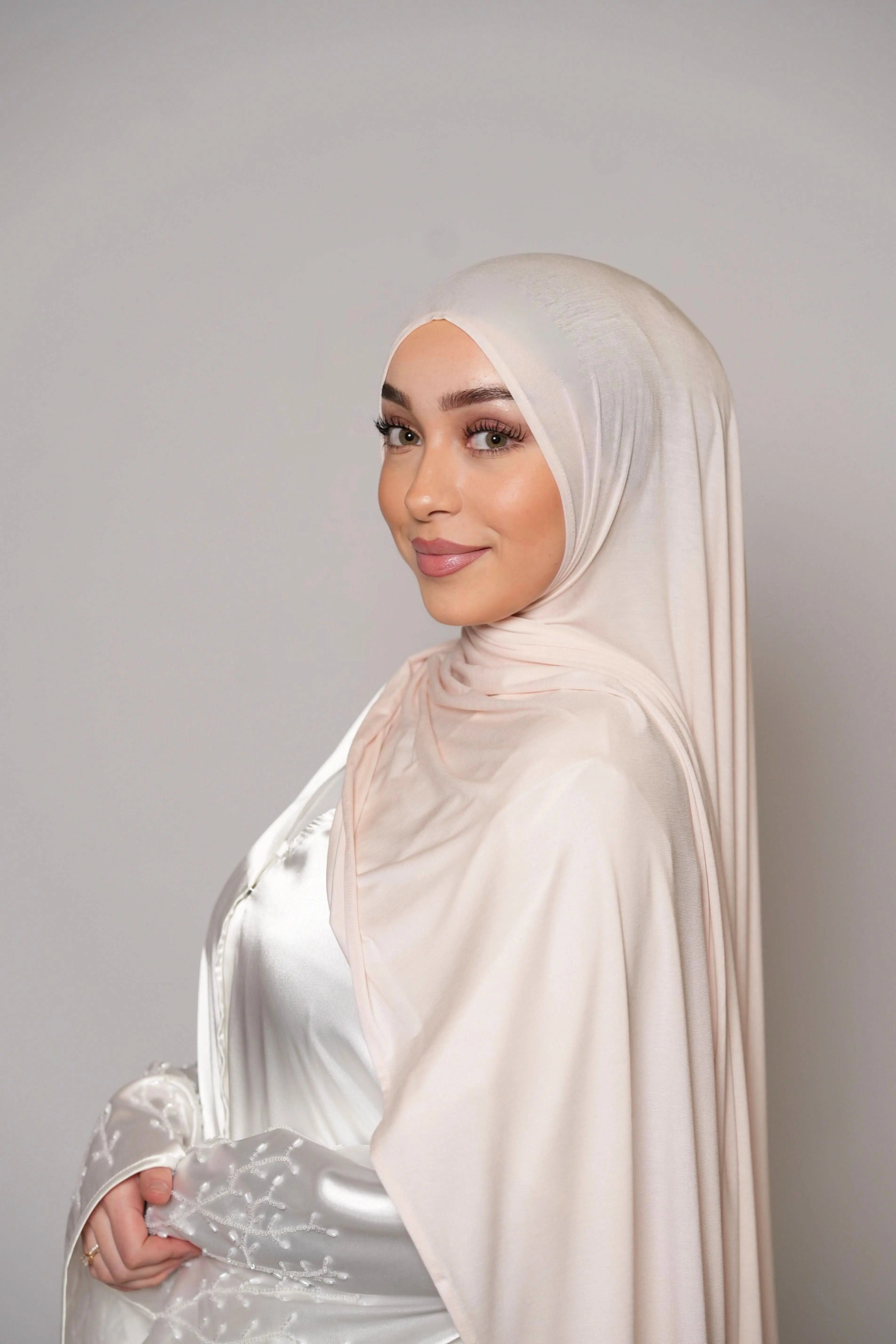 Premium Bamboo Jersey - apricot white - Losyana.Shop