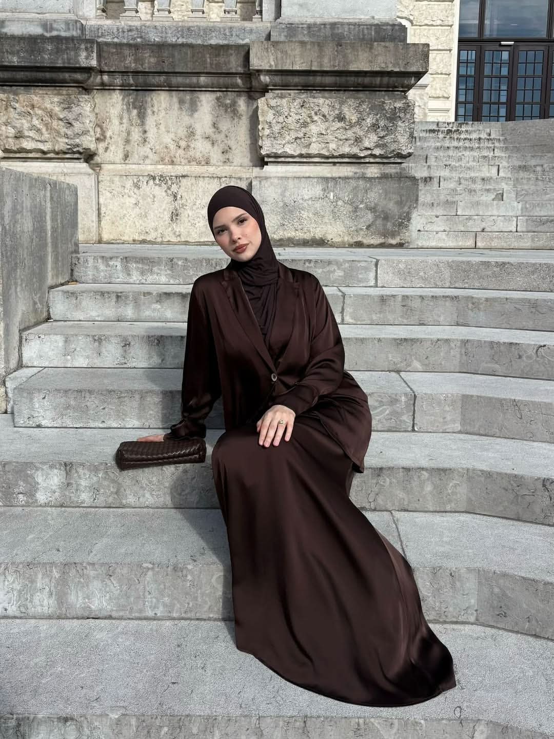 satin silk skirt - espresso