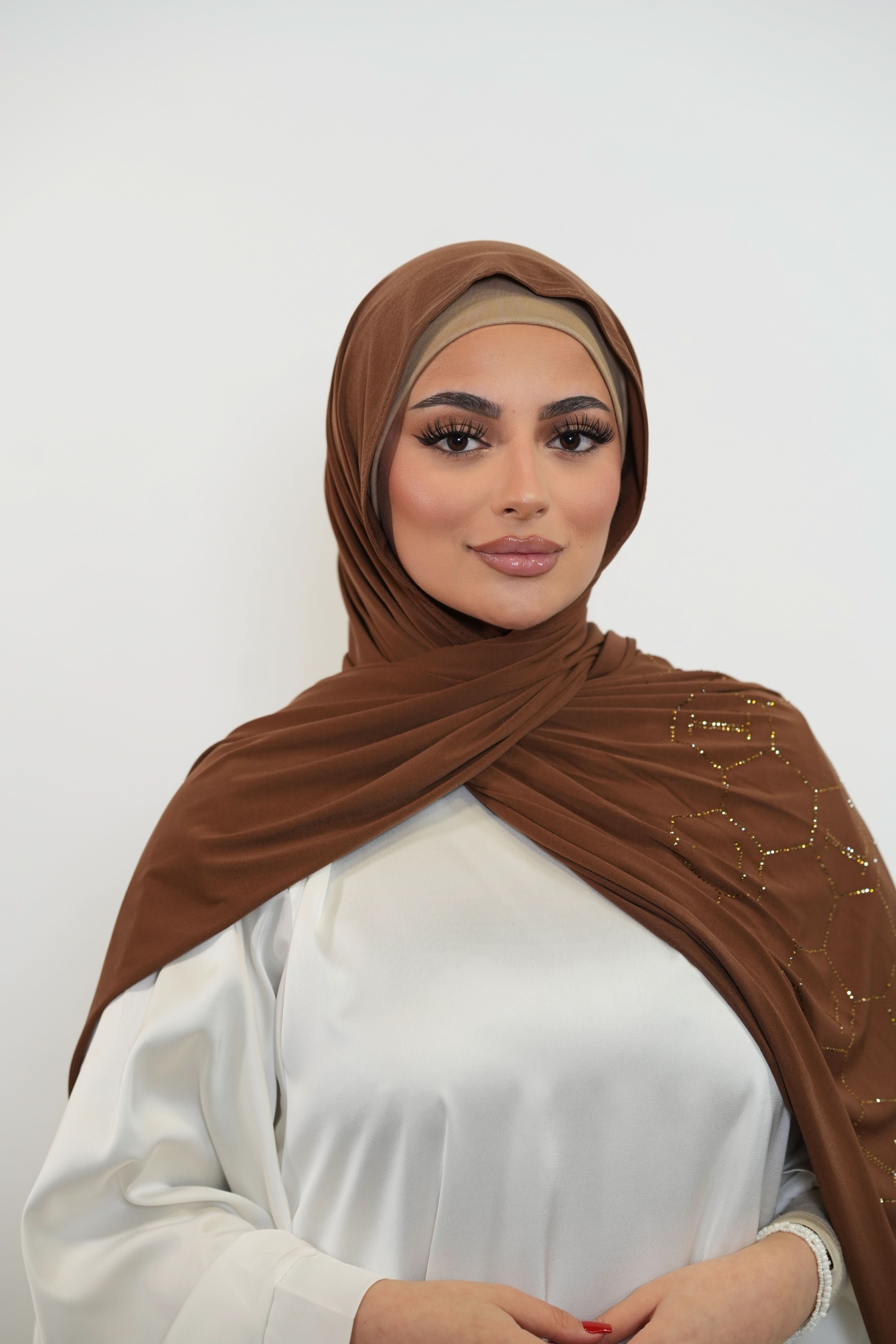 Premium Jersey Strass “L” - rusty brown - Losyana.Shop