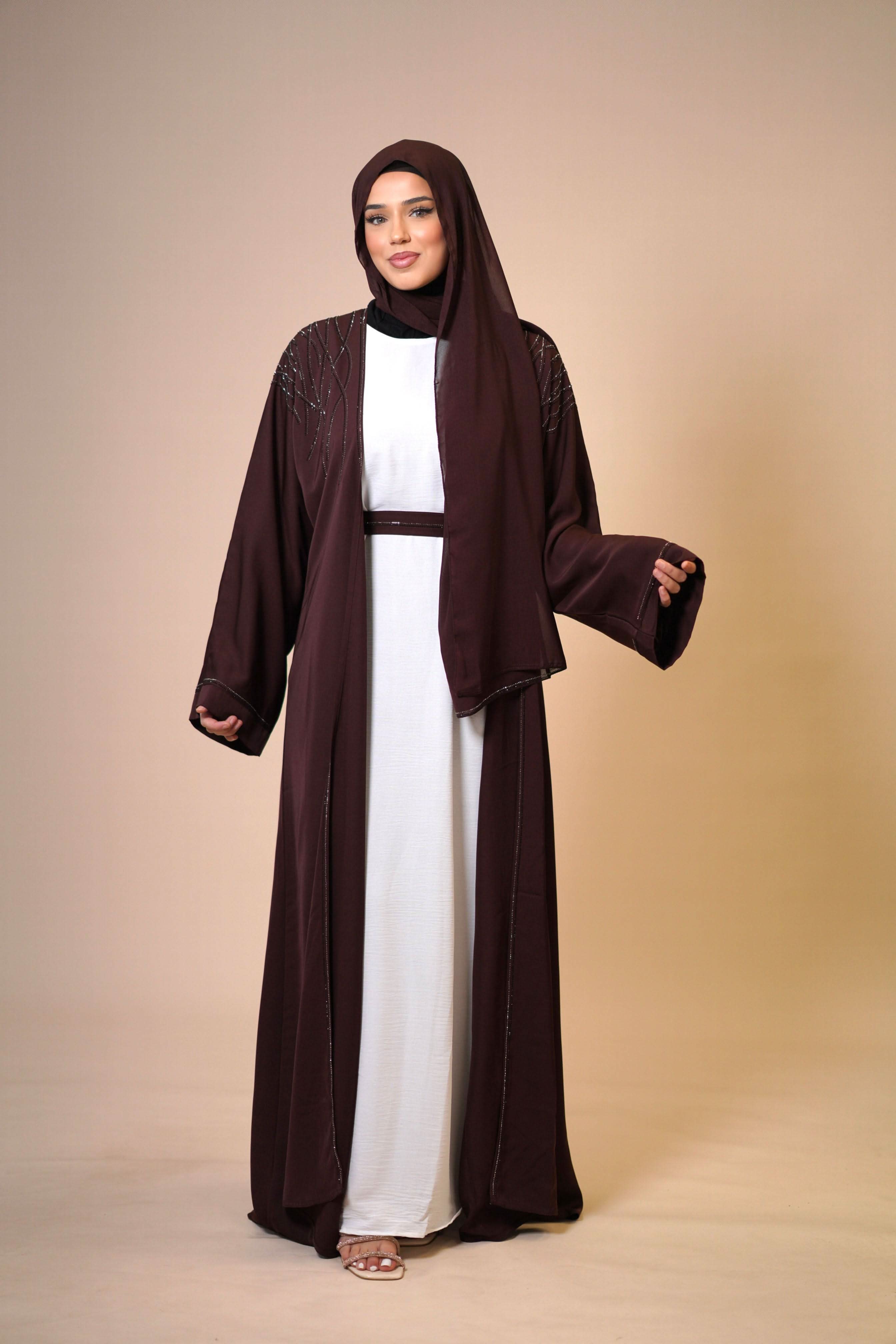 Outlet Emirate abaya - brown sugar - Losyana.Shop