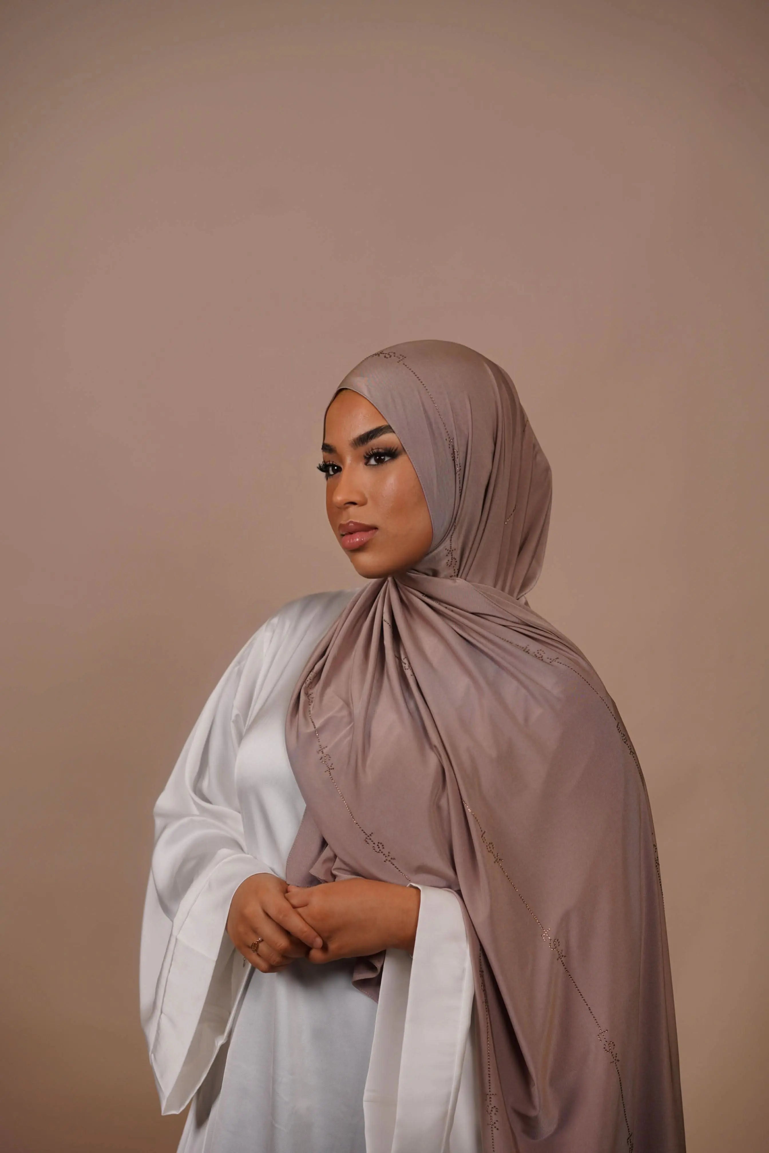 LSY Satin Premium Jersey - dark taupe - Losyana.Shop
