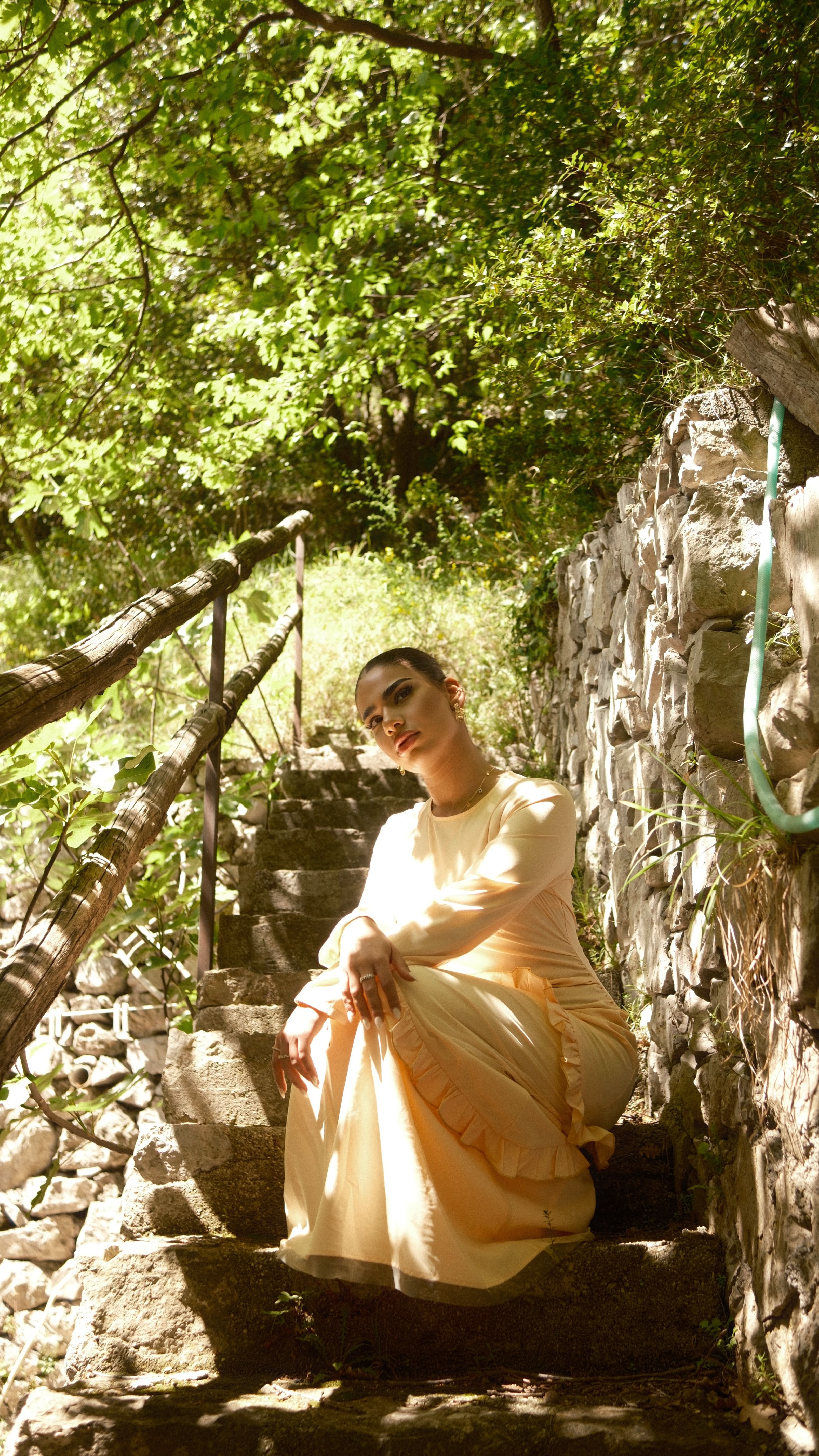 ROMANCE RUFFLE DRESS - APRICOT - Losyana.Shop