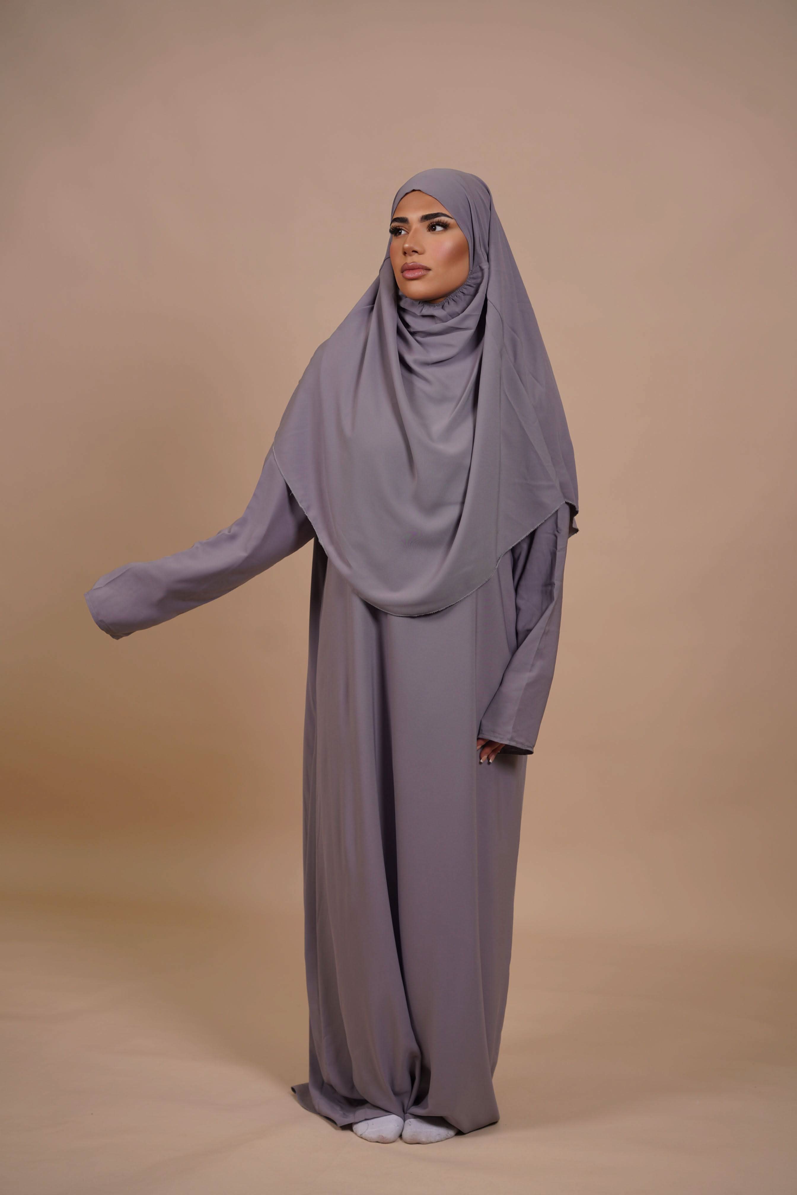 Gebetskleidung Medina Seide - Lavendel Grey - Losyana.Shop
