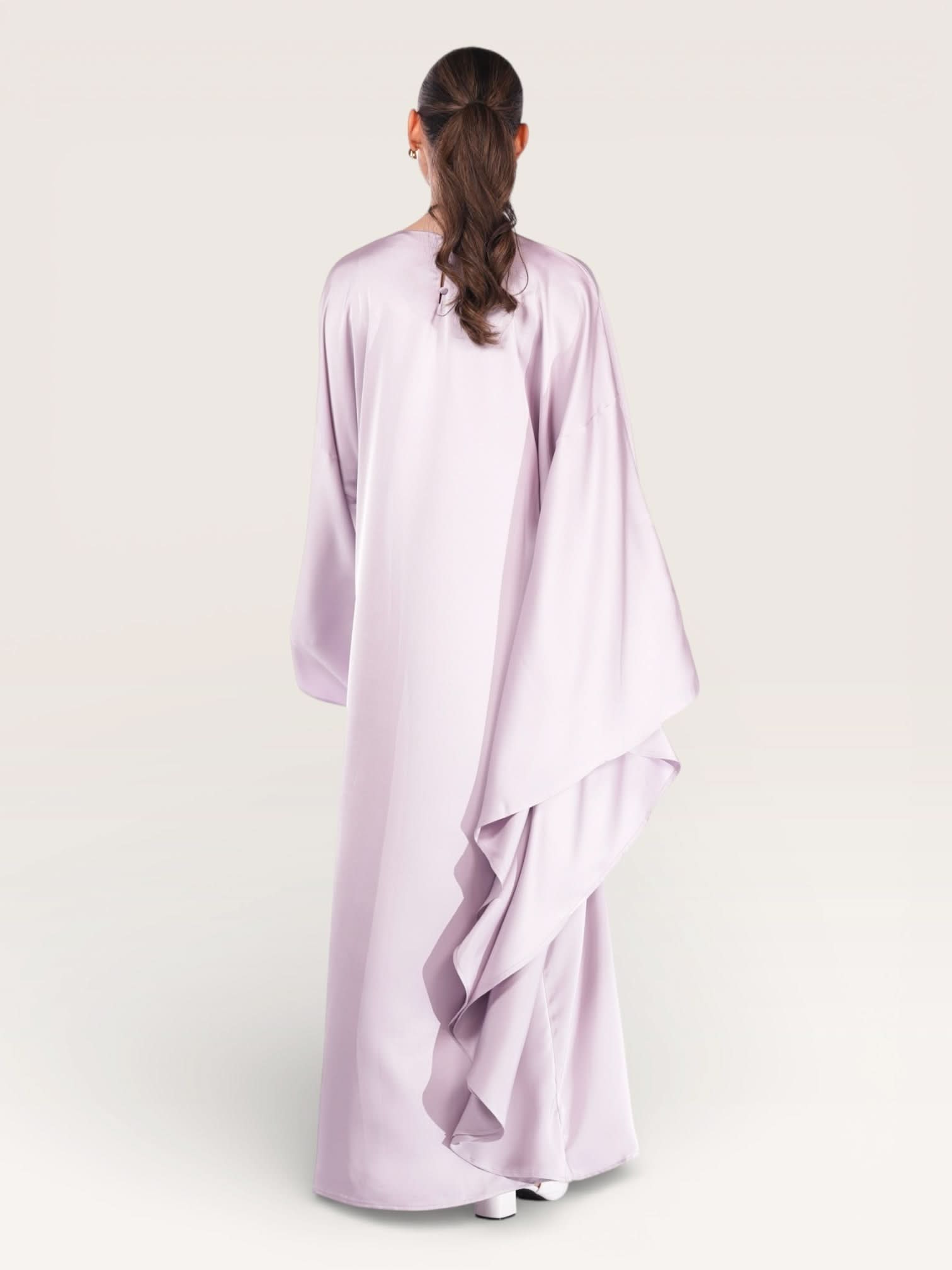 royal satin abaya - lavender - Losyana.Shop