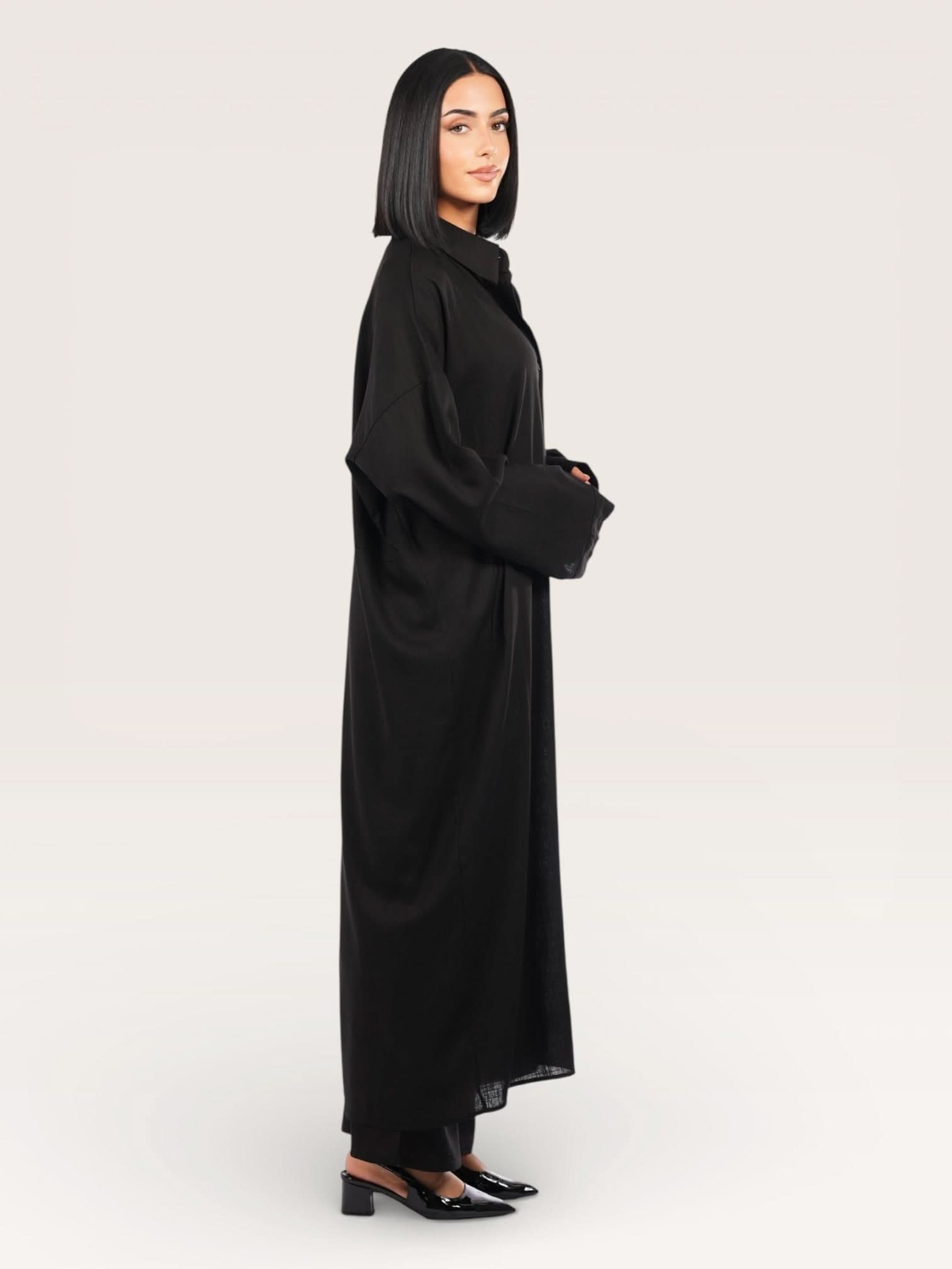 palma linen set - black - Losyana.Shop