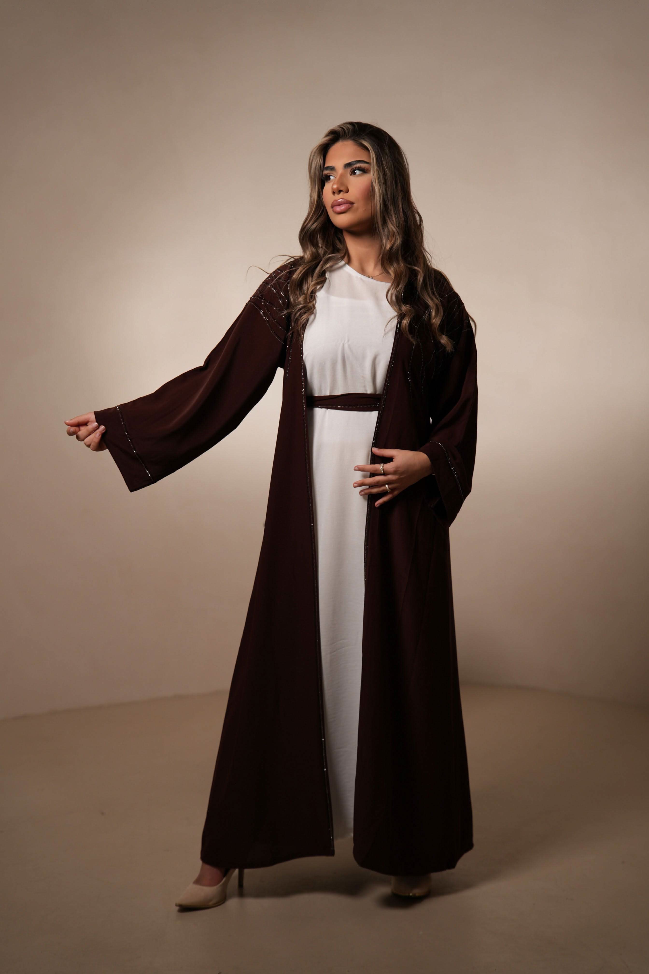 Outlet Emirate abaya - brown sugar - Losyana.Shop