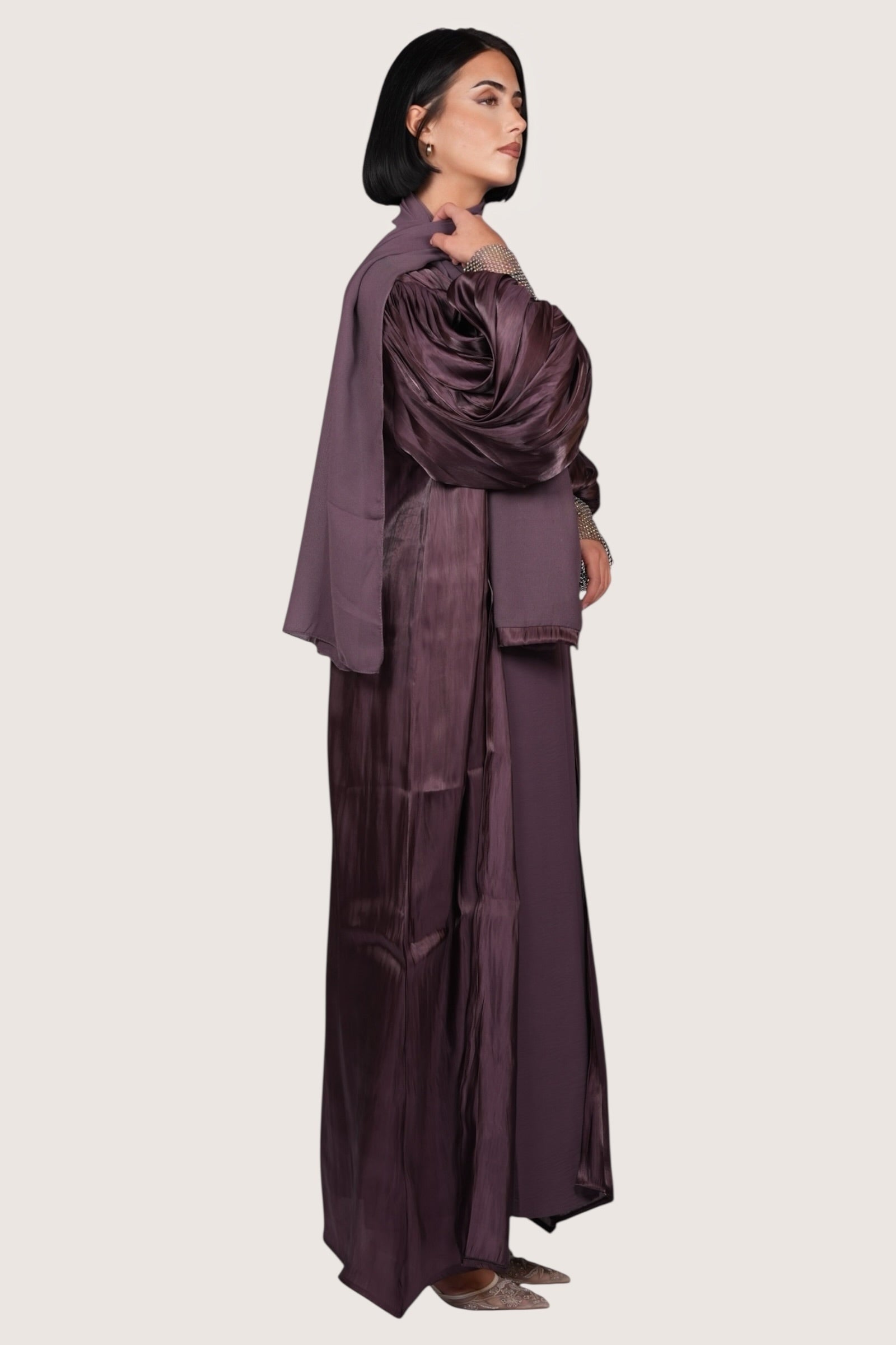 Ballon Abaya - eggplant