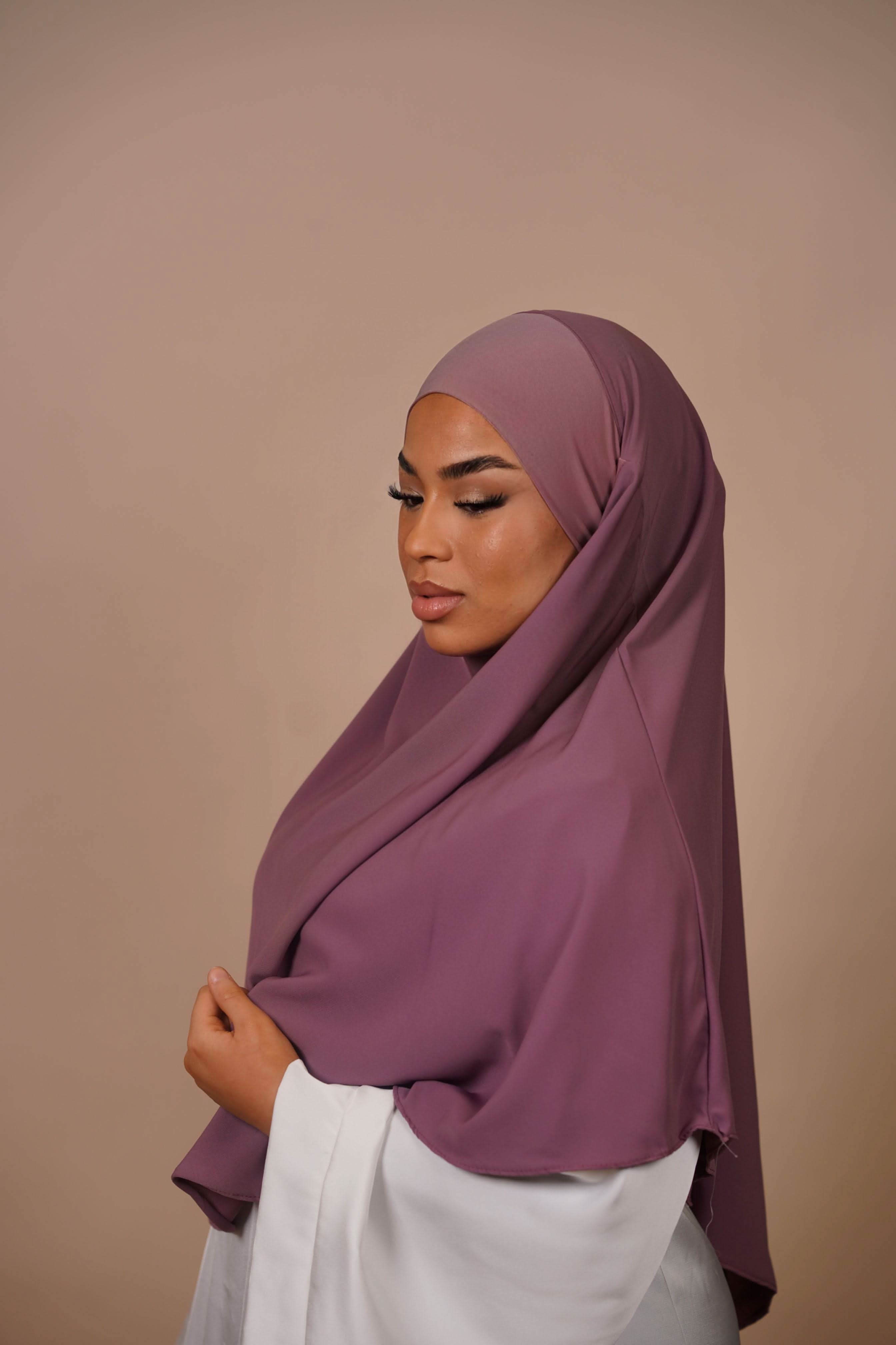 Short Khimar - dark lilac - Losyana.Shop