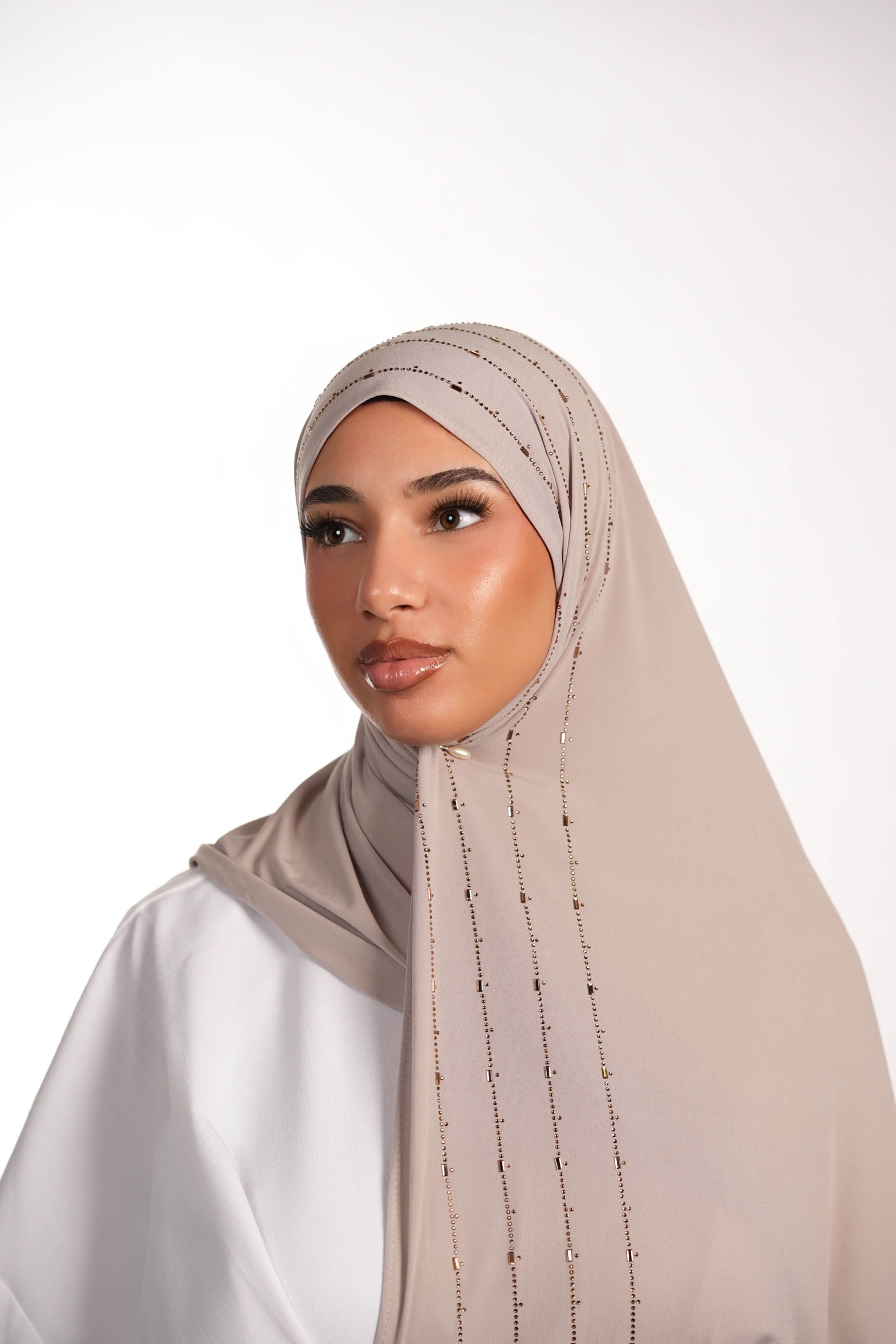 Premium Jersey Strass - nude grey - Losyana.Shop