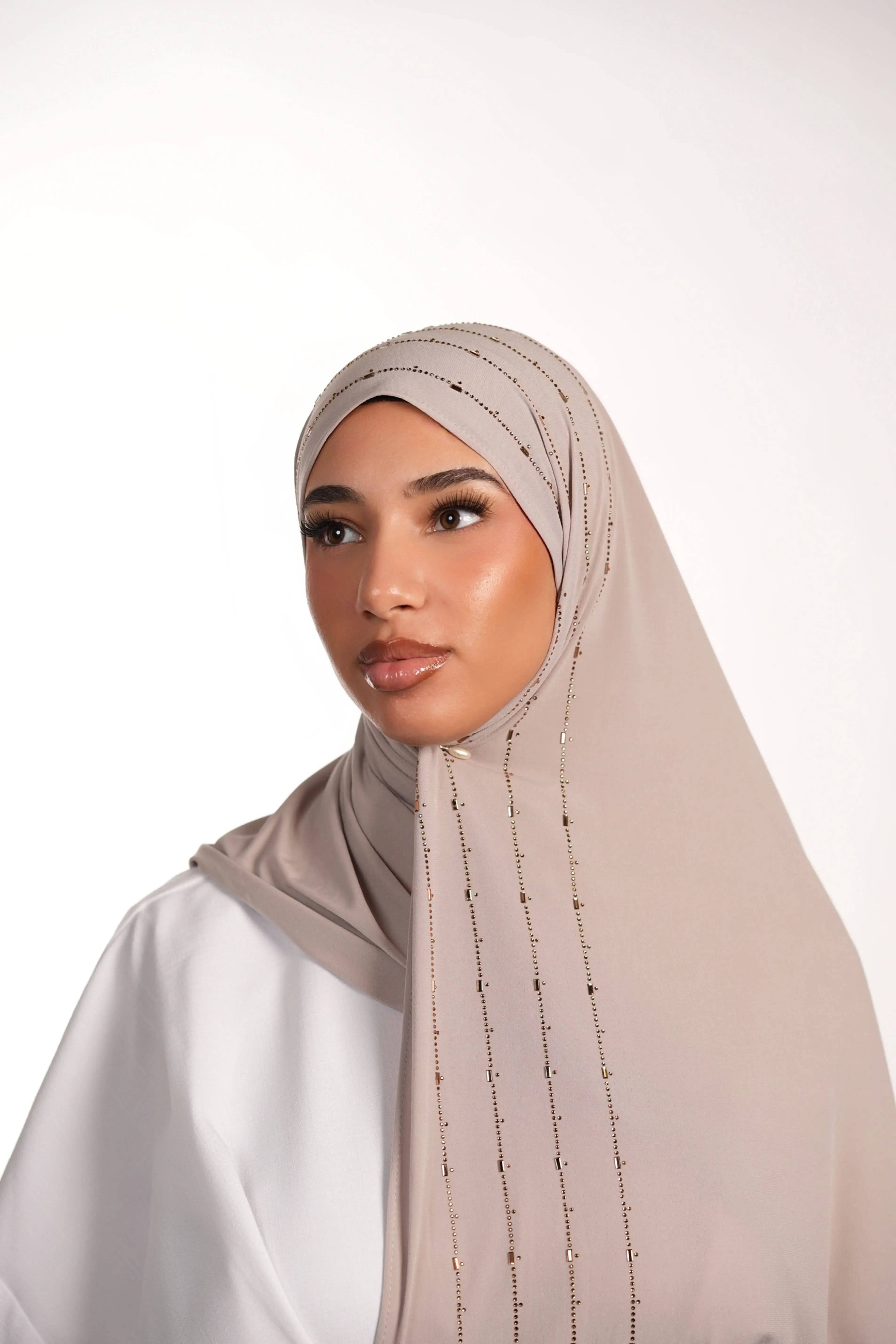 Premium Jersey Strass - nude grey - Losyana.Shop