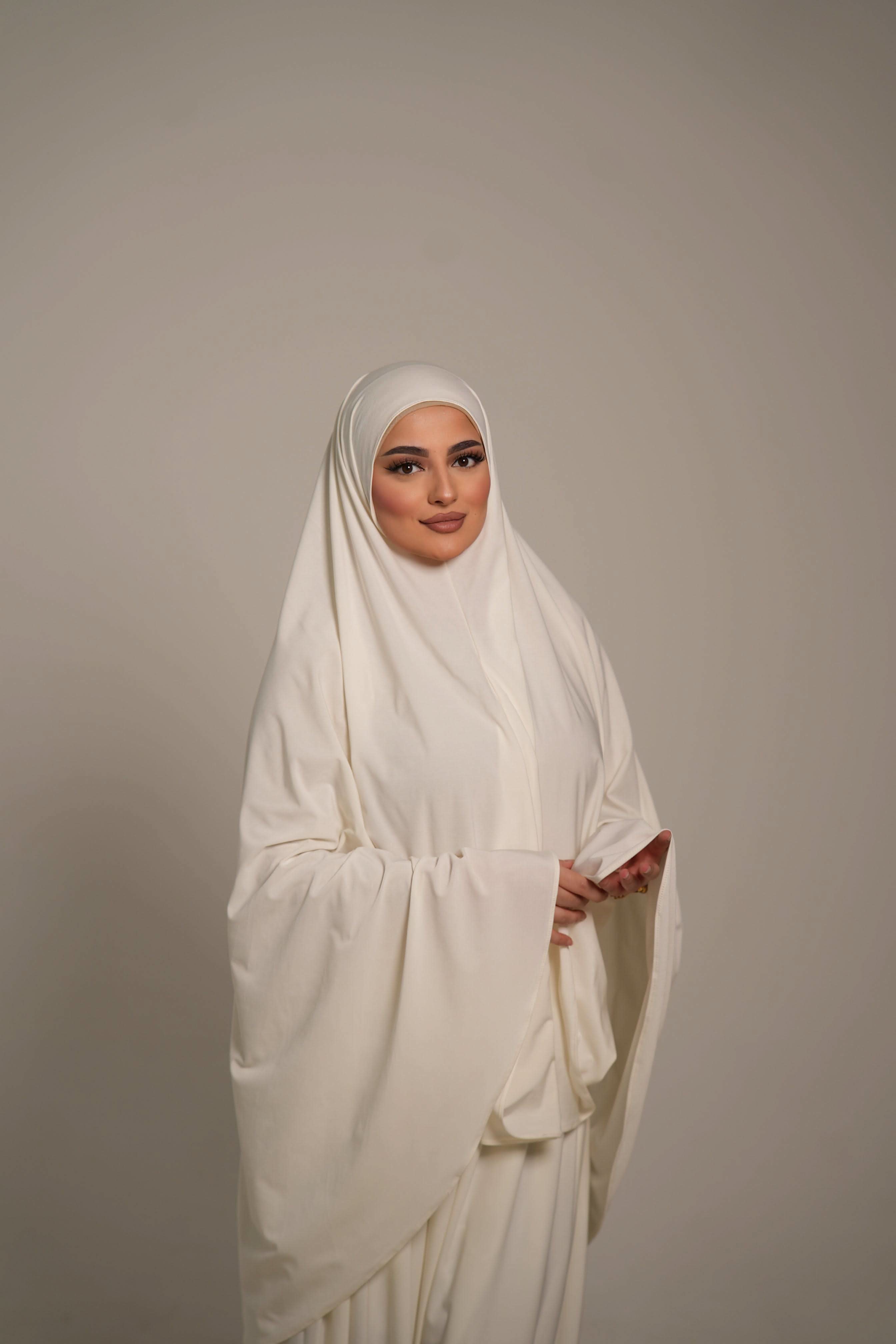 Premium Khimar Set - off white - Losyana.Shop