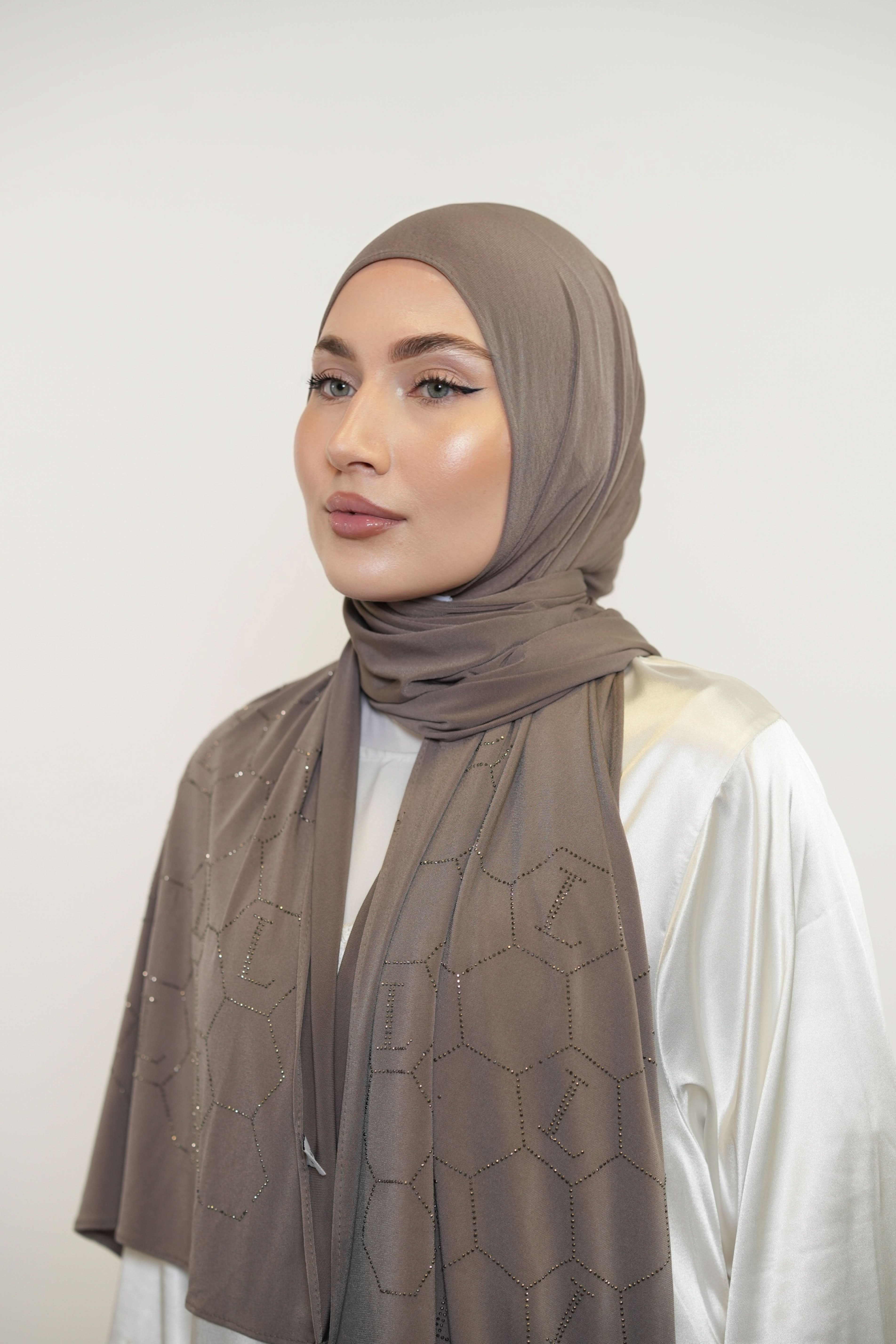 Premium Jersey Strass “L” - mocca - Losyana.Shop