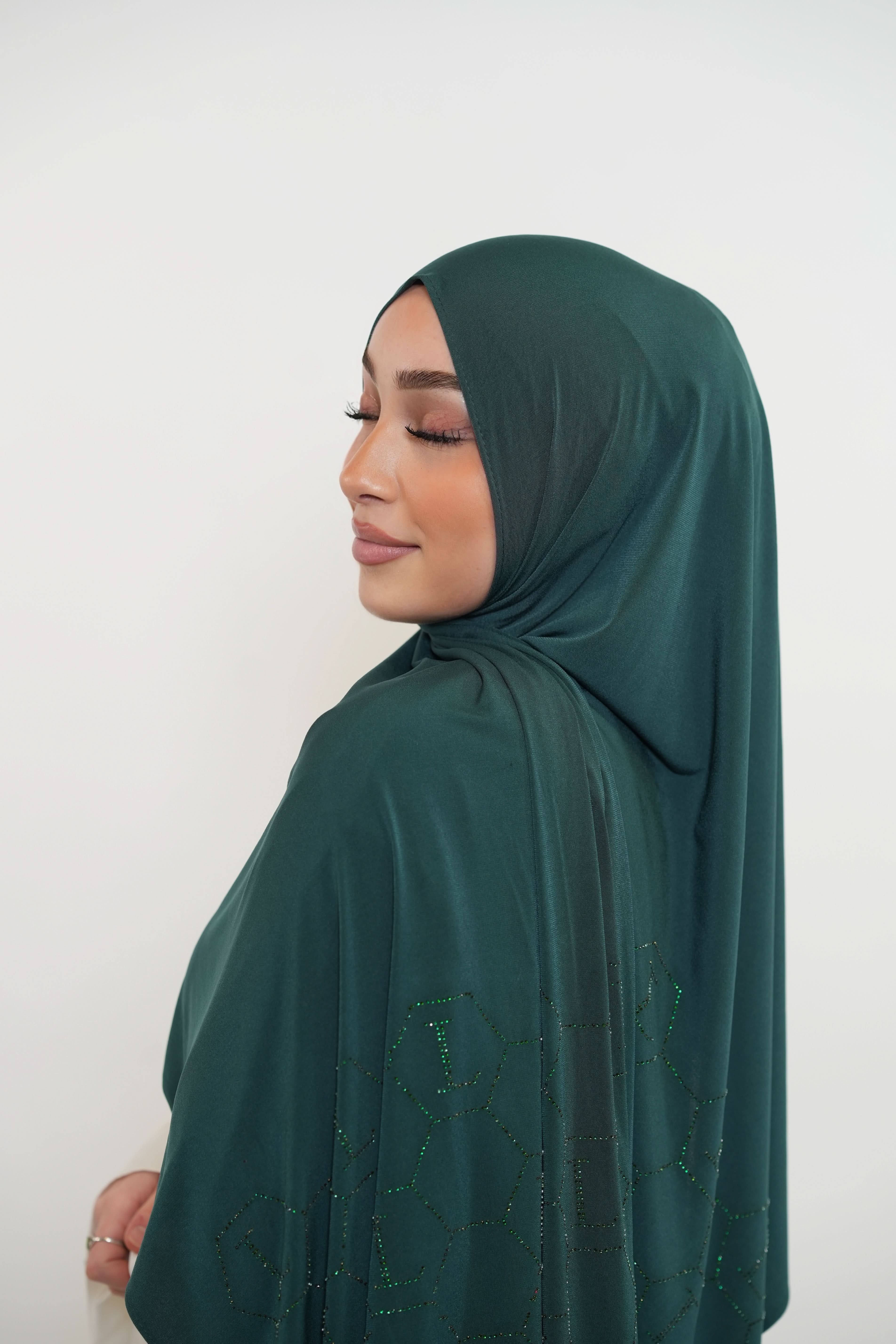 Premium Jersey Strass “L” - royal green - Losyana.Shop