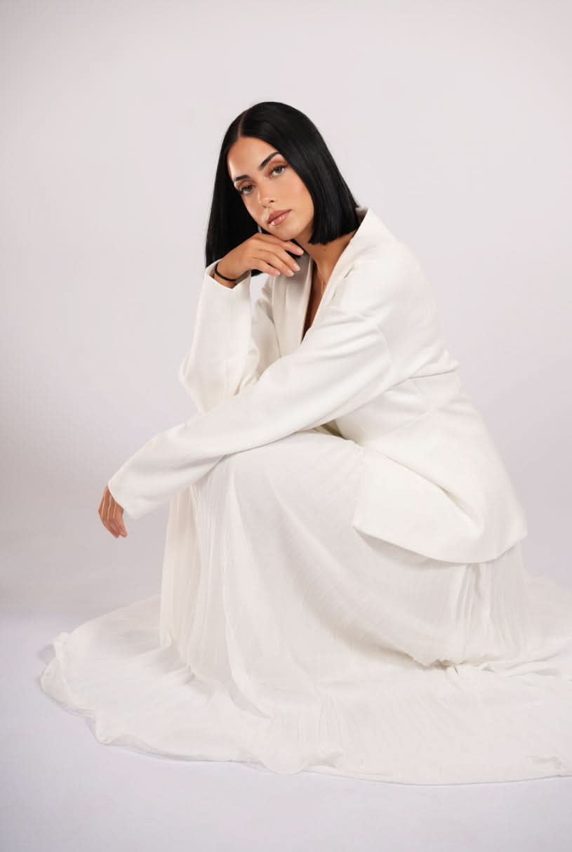 plisse skirt - white - Losyana.Shop