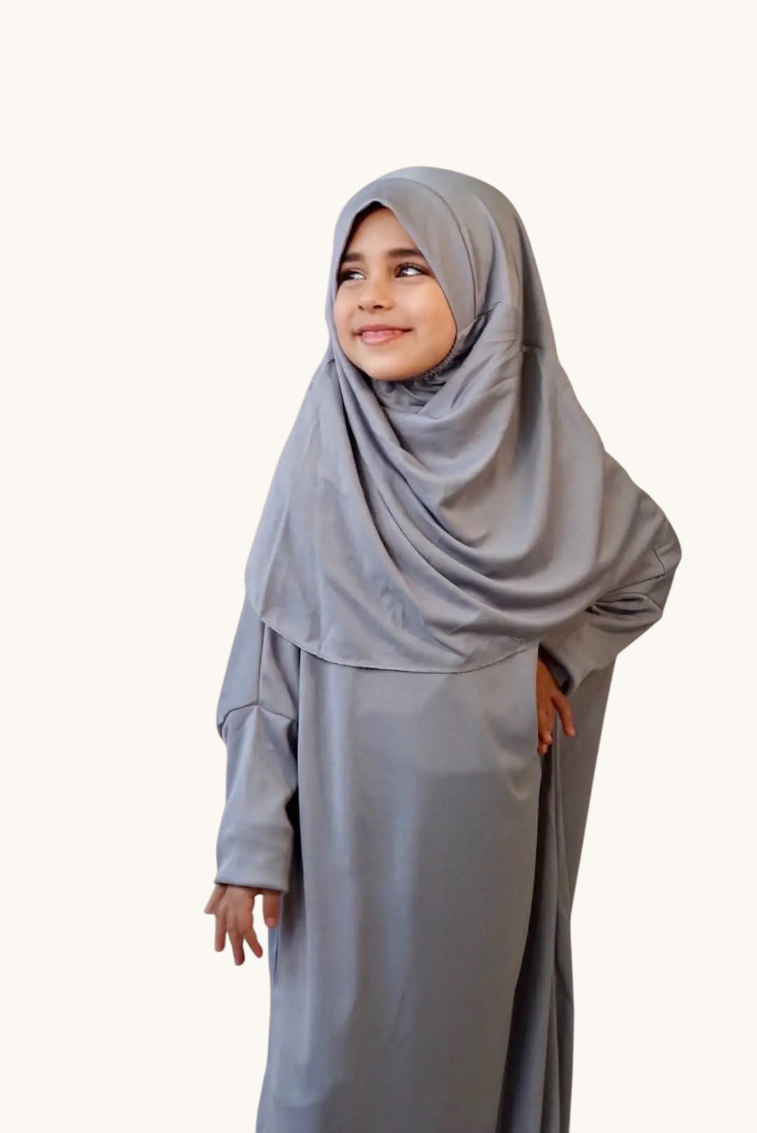 Graue Kinder Gebetskleidung aus Jersey von Losyana.Shop, weiche und bequeme Stoffqualität, stilvoller Schnitt für Kinder.