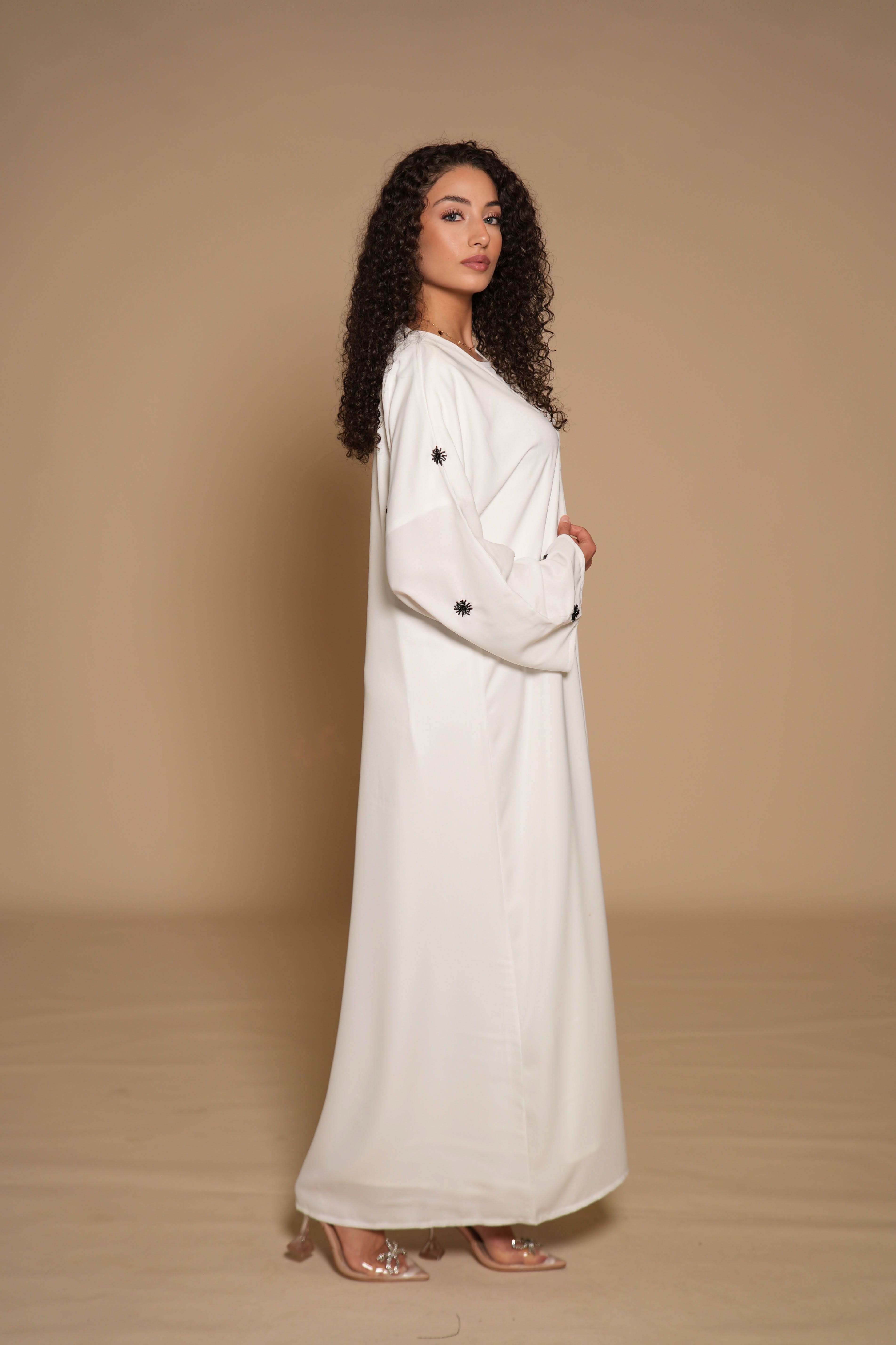 French Abaya - white - Losyana.Shop