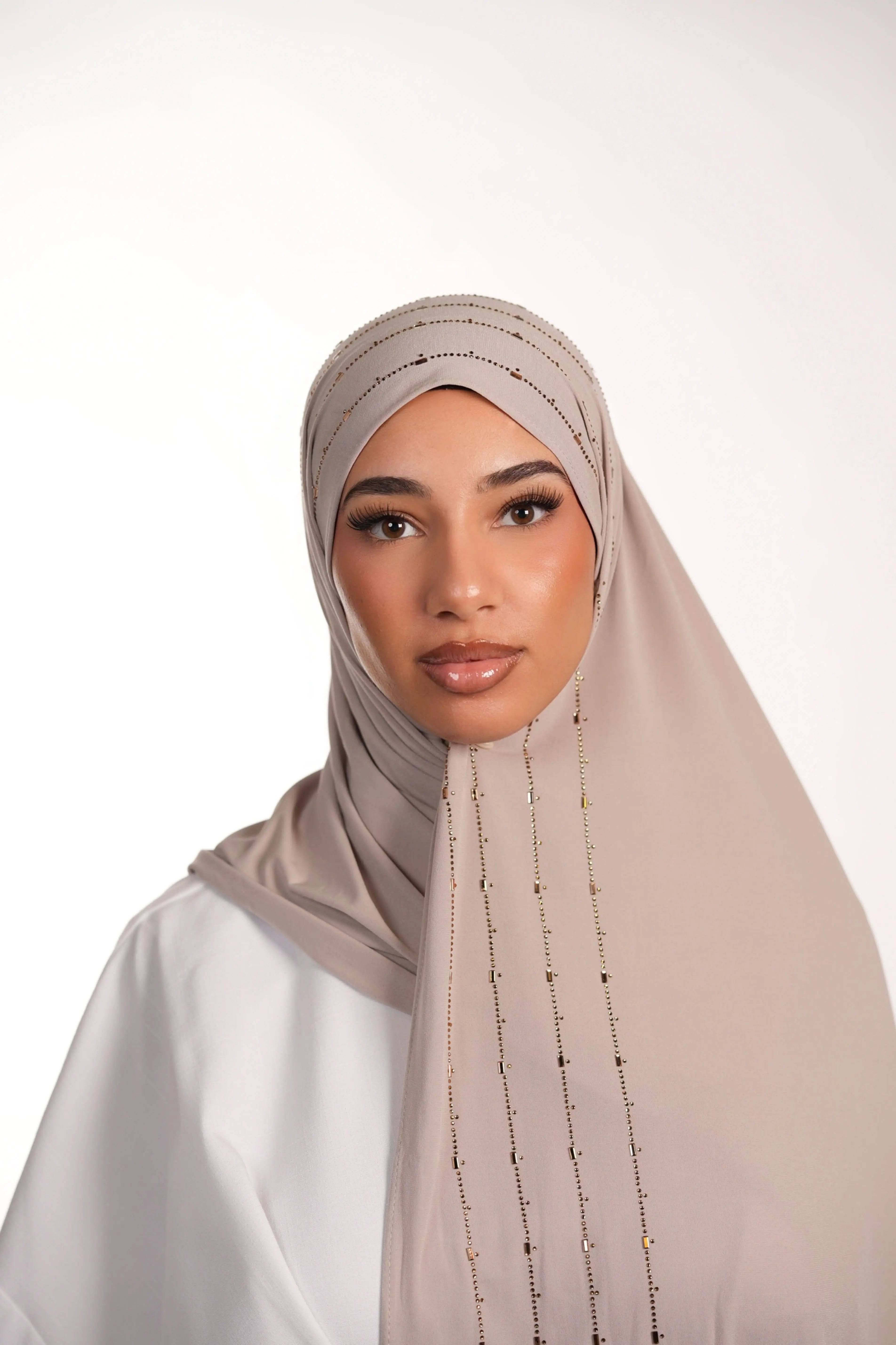 Premium Jersey Strass - nude grey - Losyana.Shop