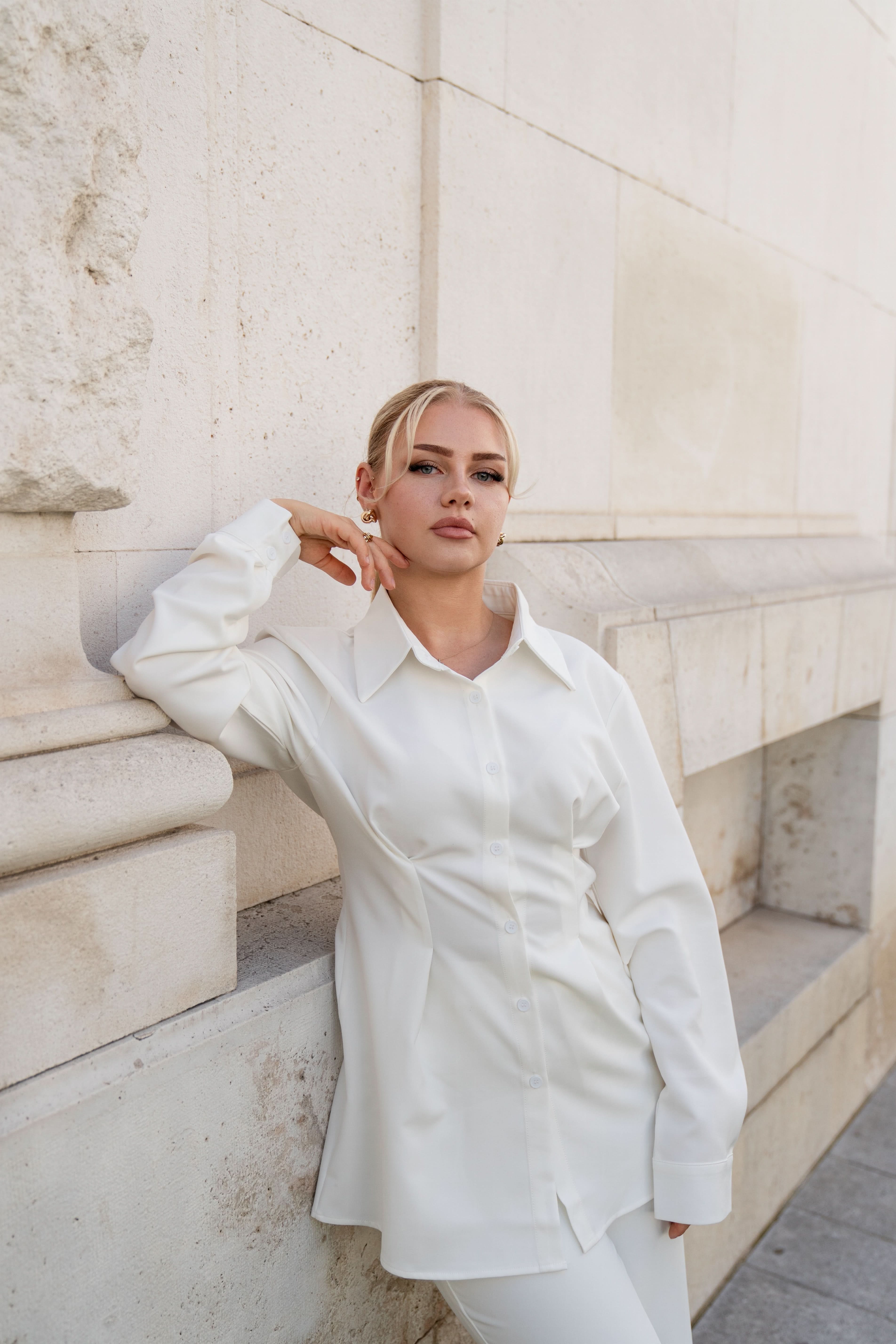 corset blouse - white - Losyana.Shop