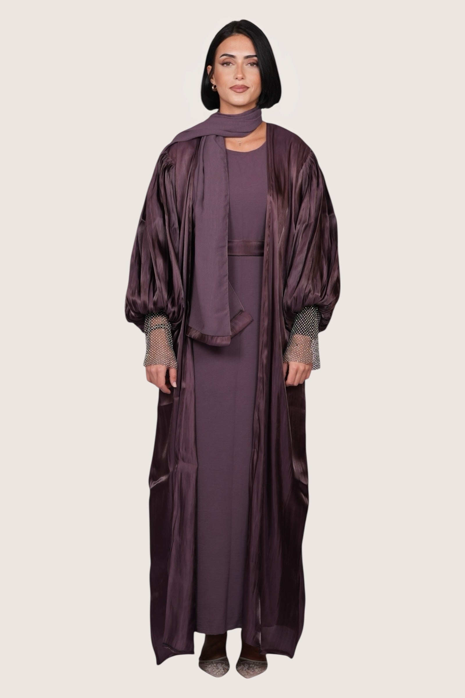 Ballon Abaya - eggplant