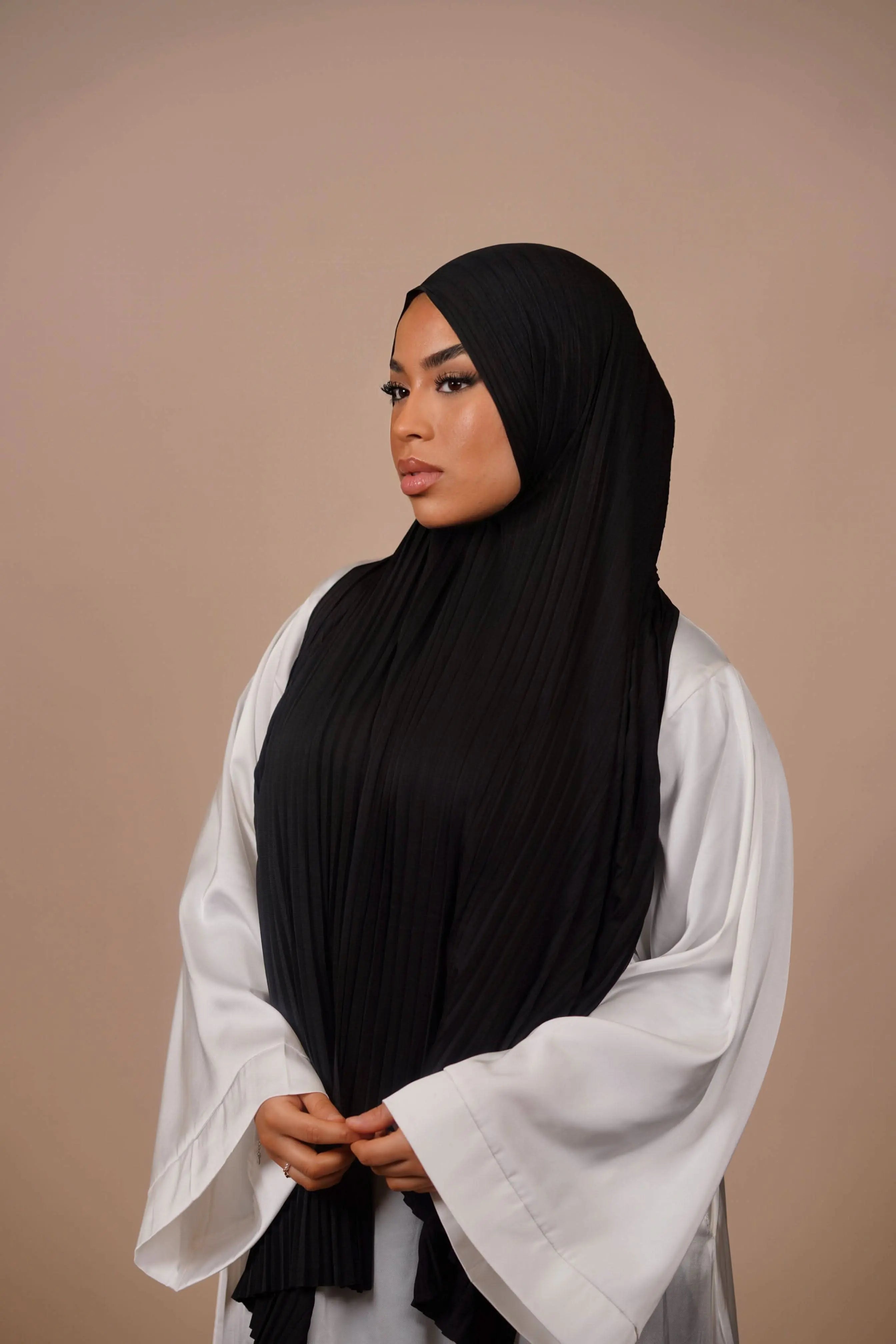 Plissé Hijab - black - Losyana.Shop