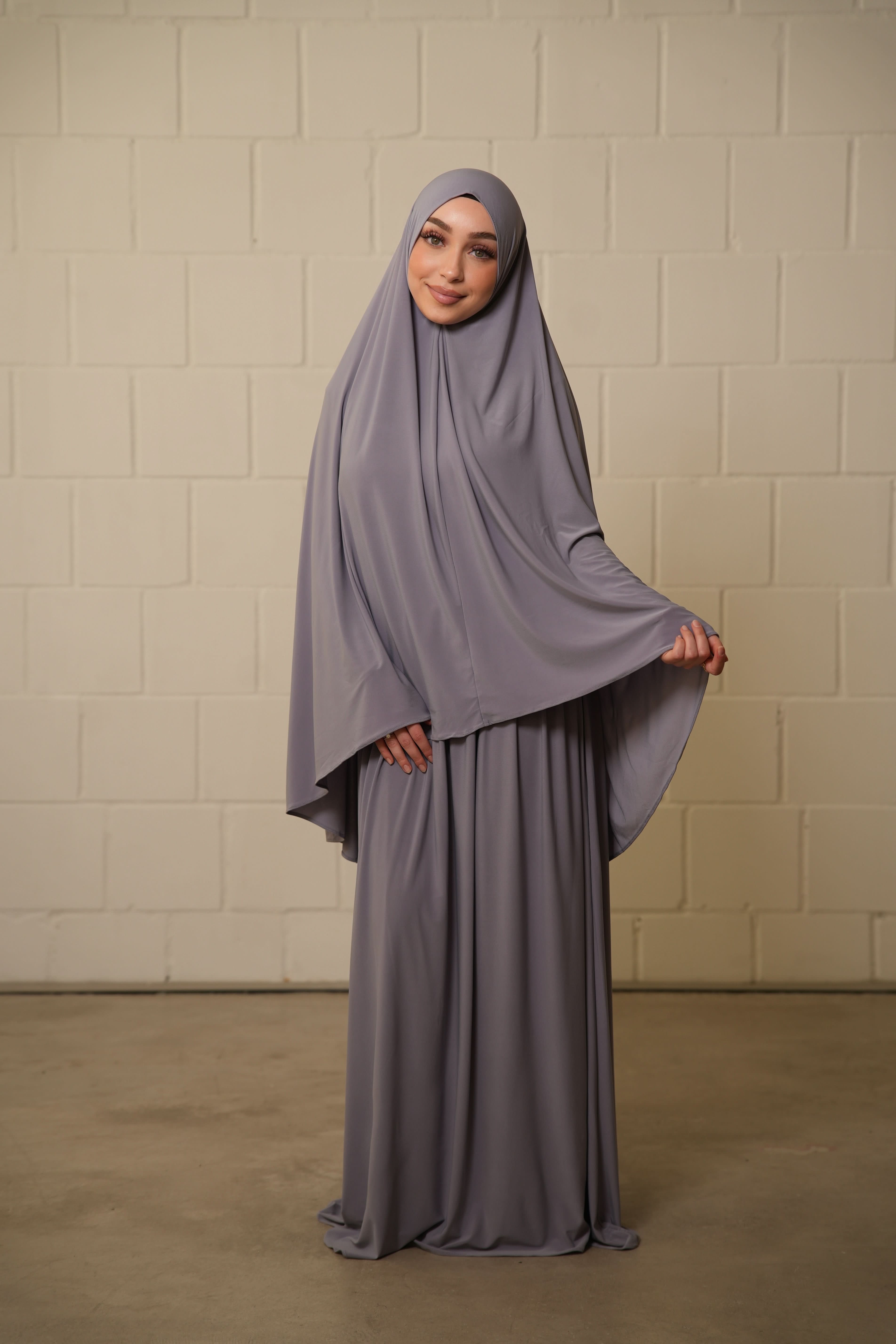Premium Khimar Set - Grey - Losyana.Shop