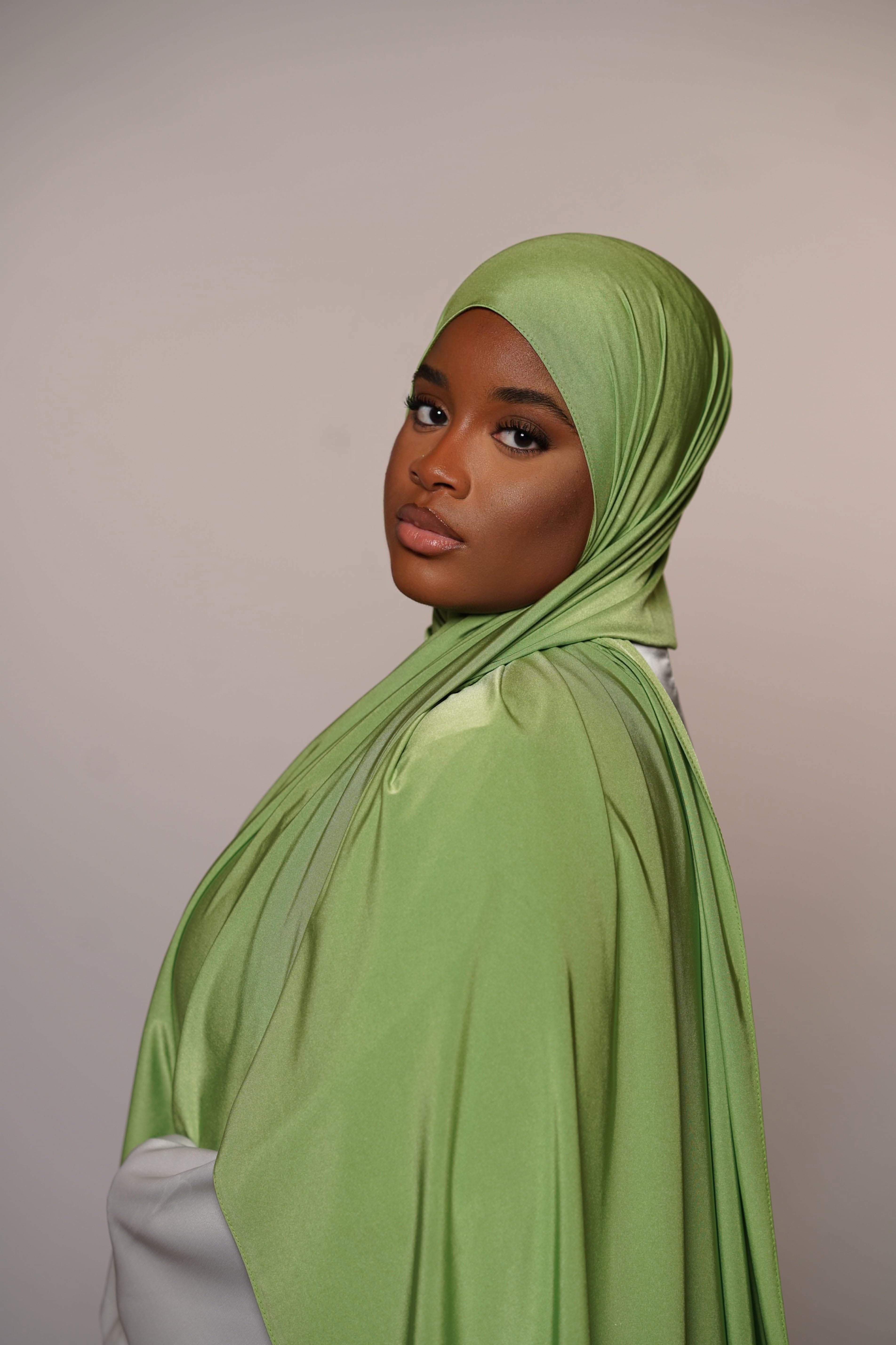 Satin premium jersey - lime - Losyana.Shop
