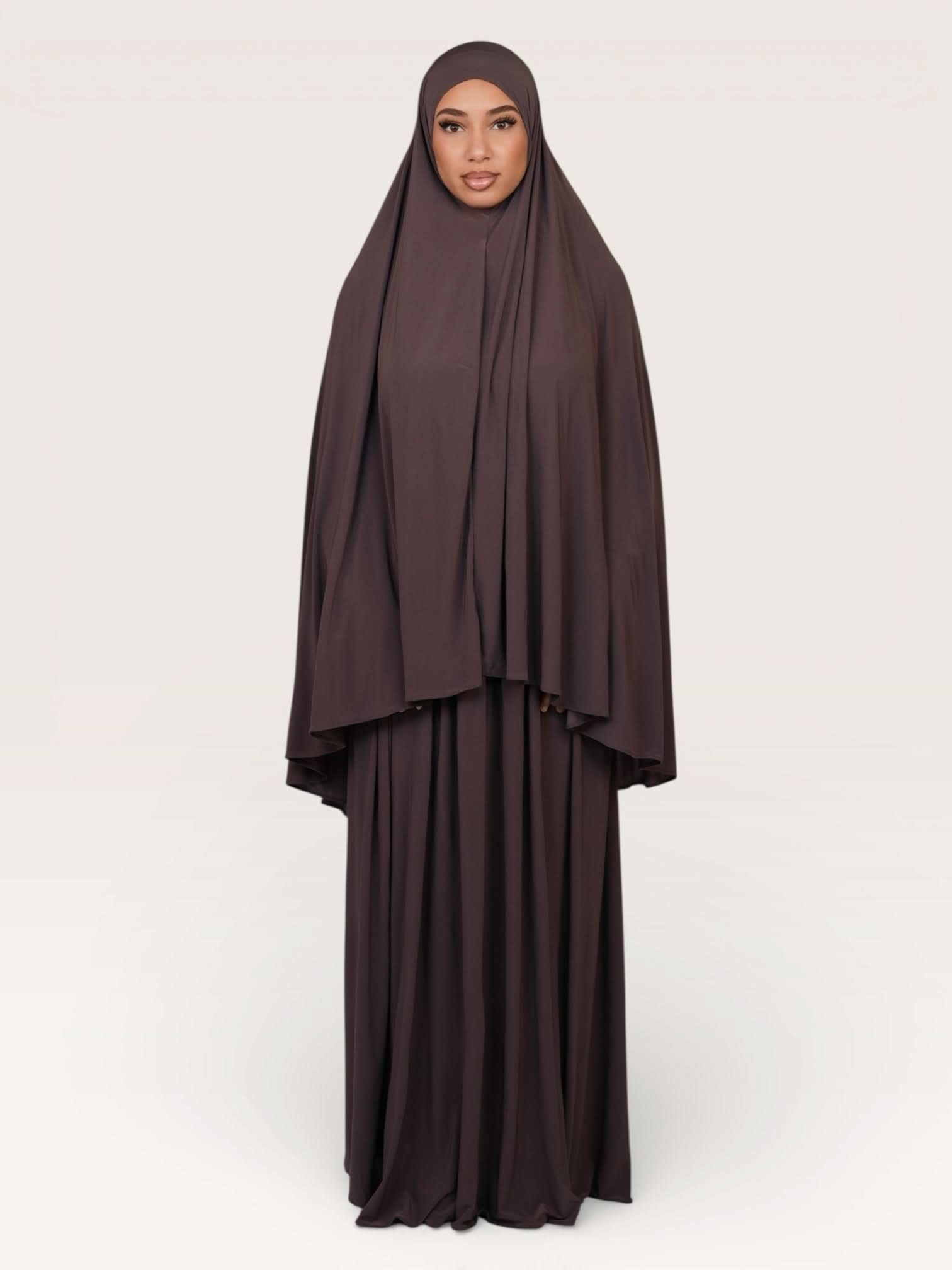 premium khimar set - espresso - Losyana.Shop