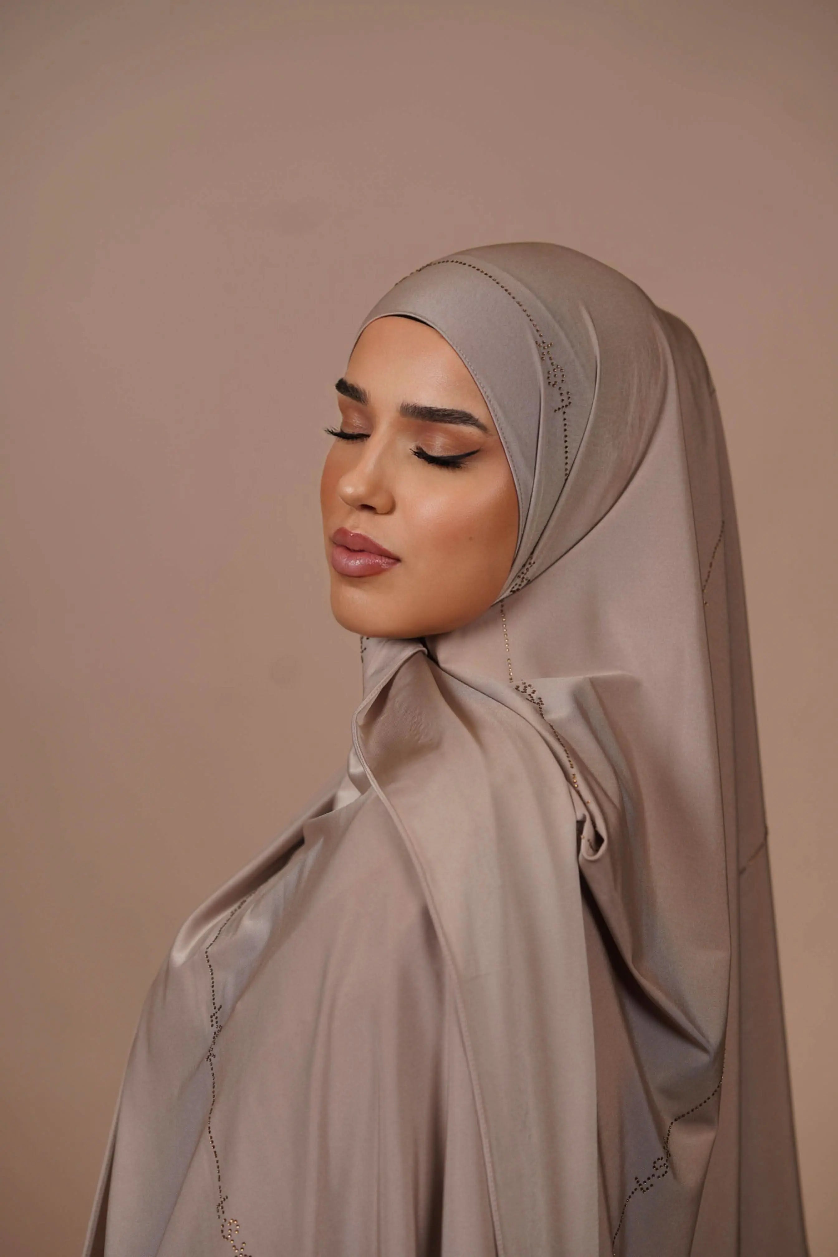 LSY Satin Premium Jersey - dark beige - Losyana.Shop