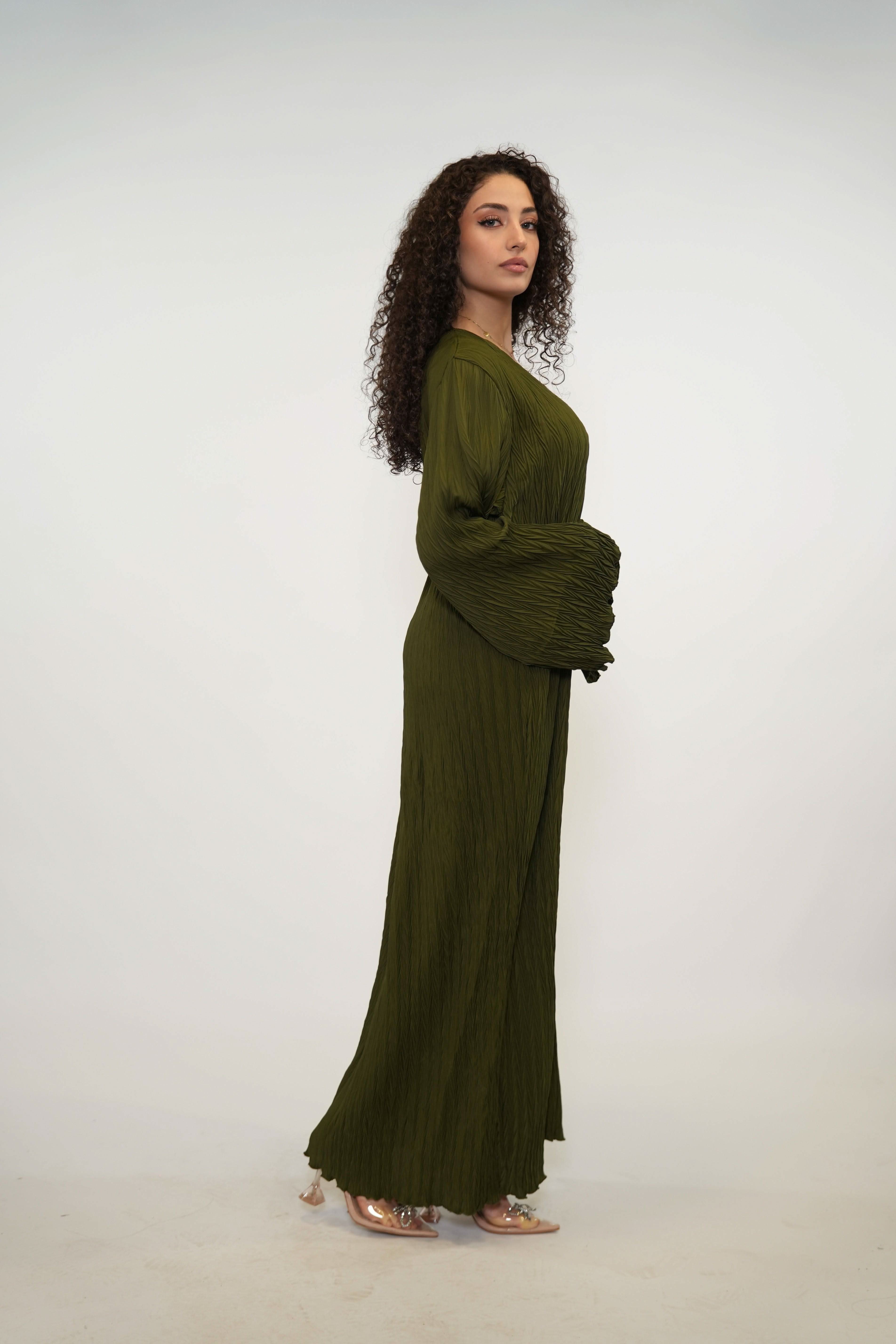 dress - Khaki Green - Losyana.Shop