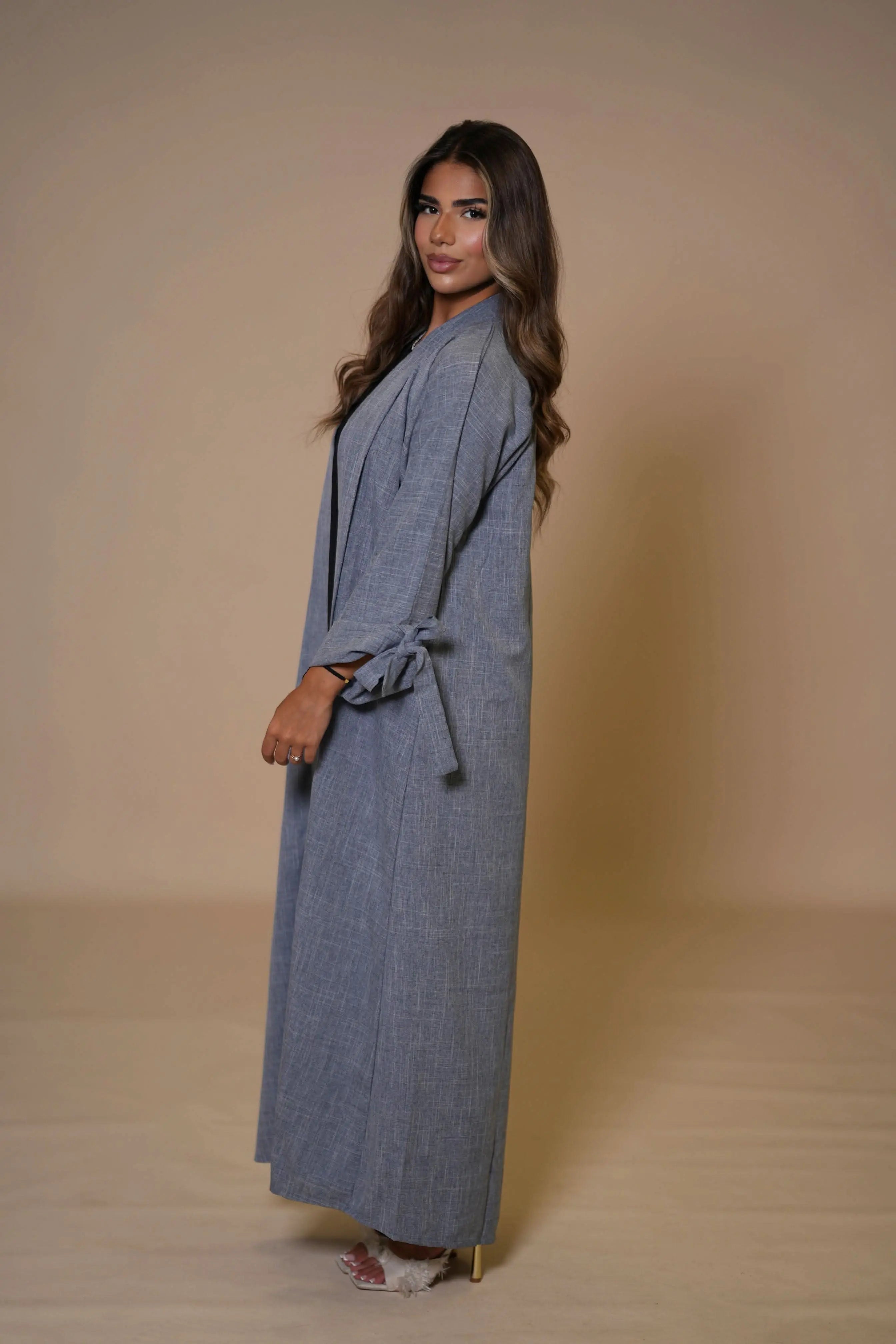 Dubai Linen Set - blue grey - Losyana.Shop