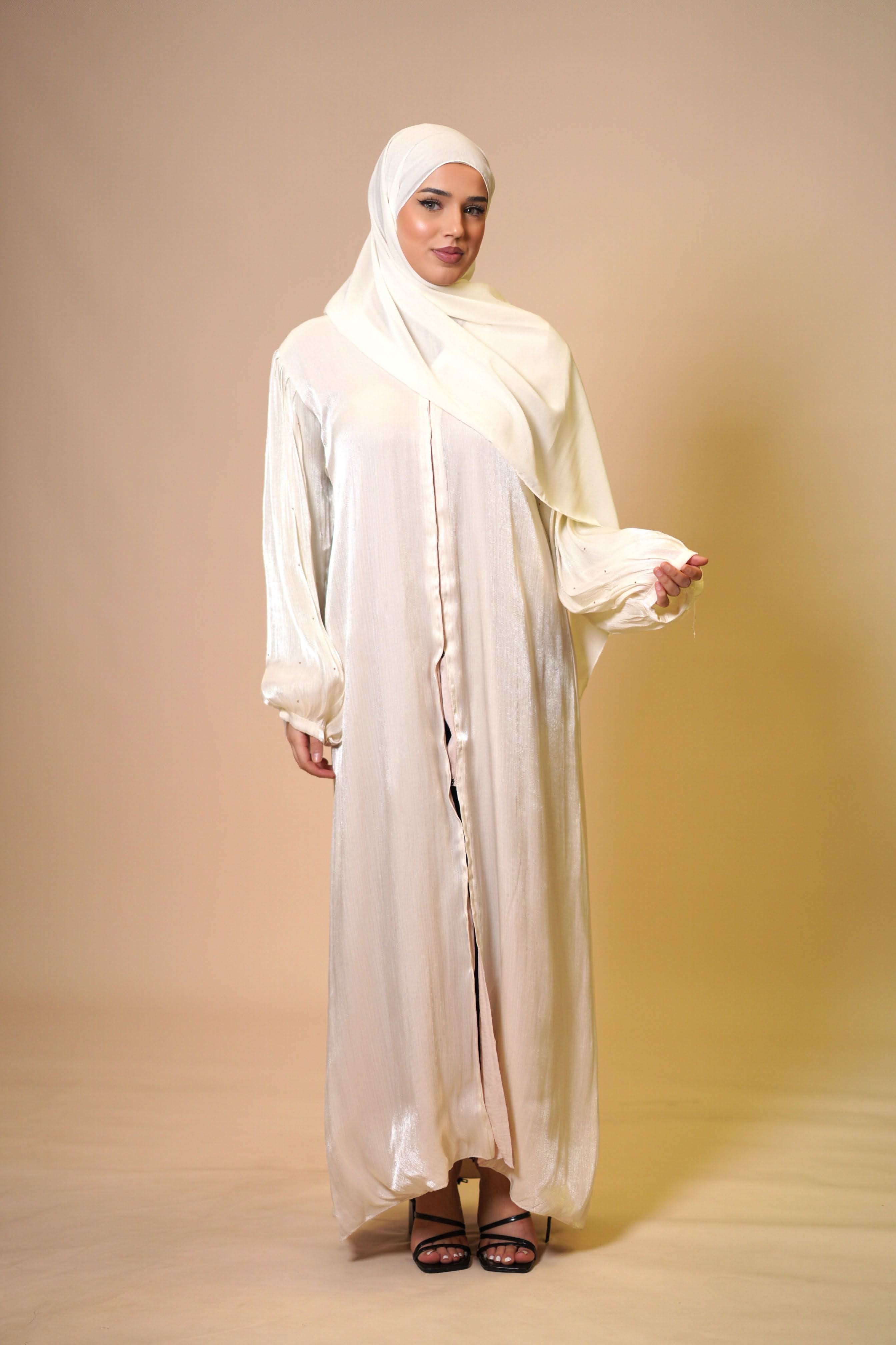 Emirate abaya - cream white - Losyana.Shop