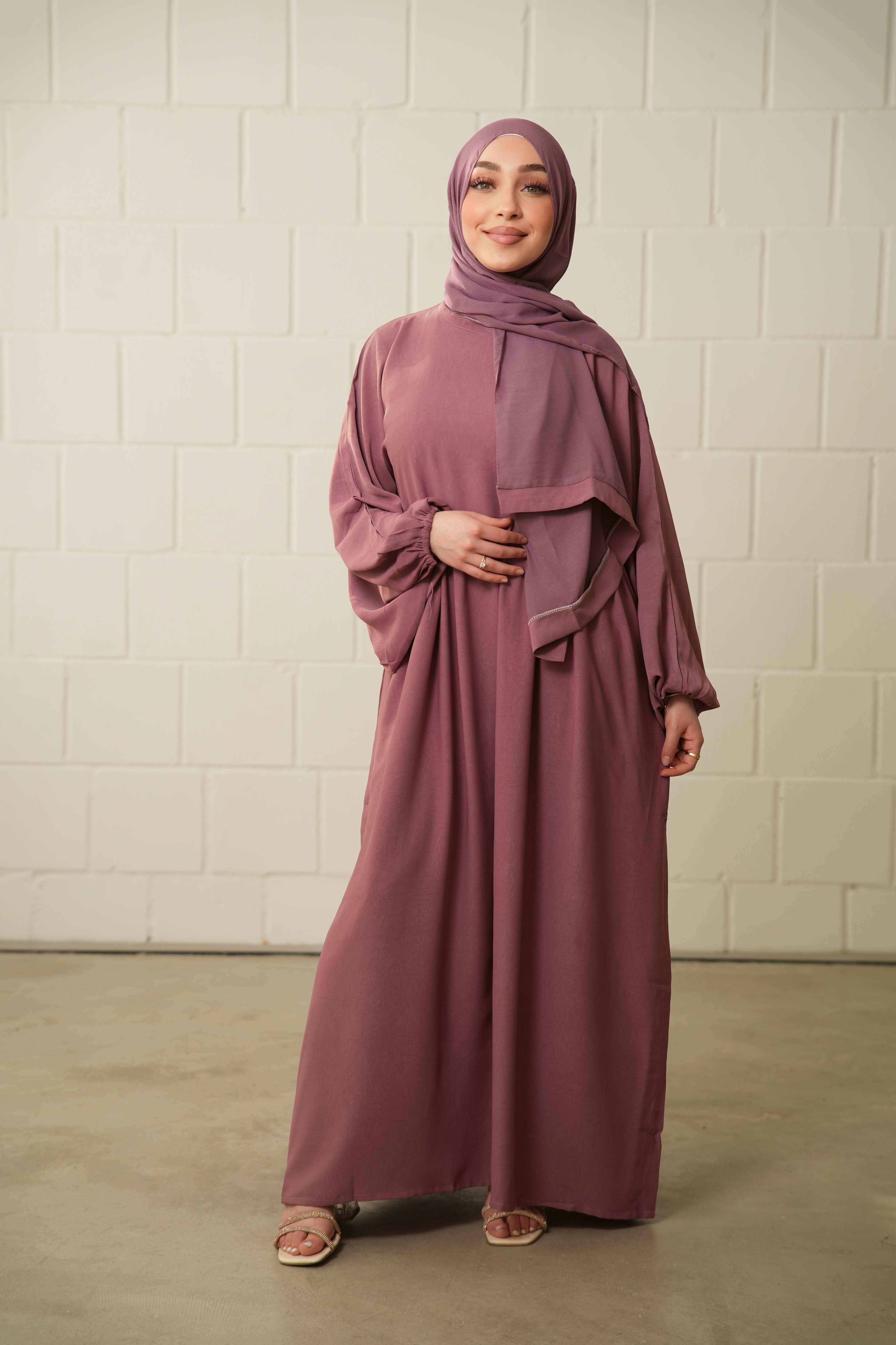 ballon abaya - dark rose - Losyana.Shop