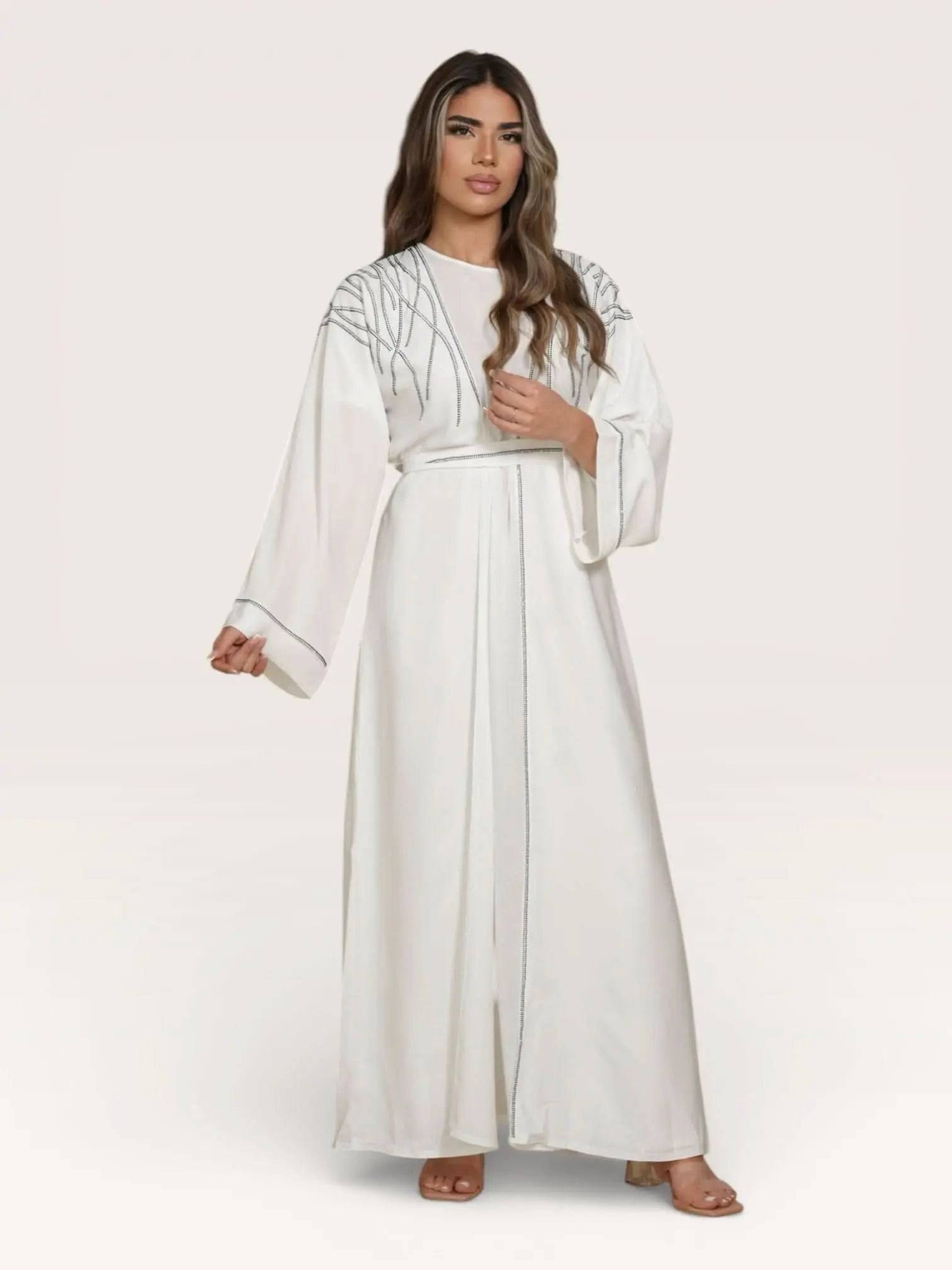 emirate abaya - white - Losyana.Shop