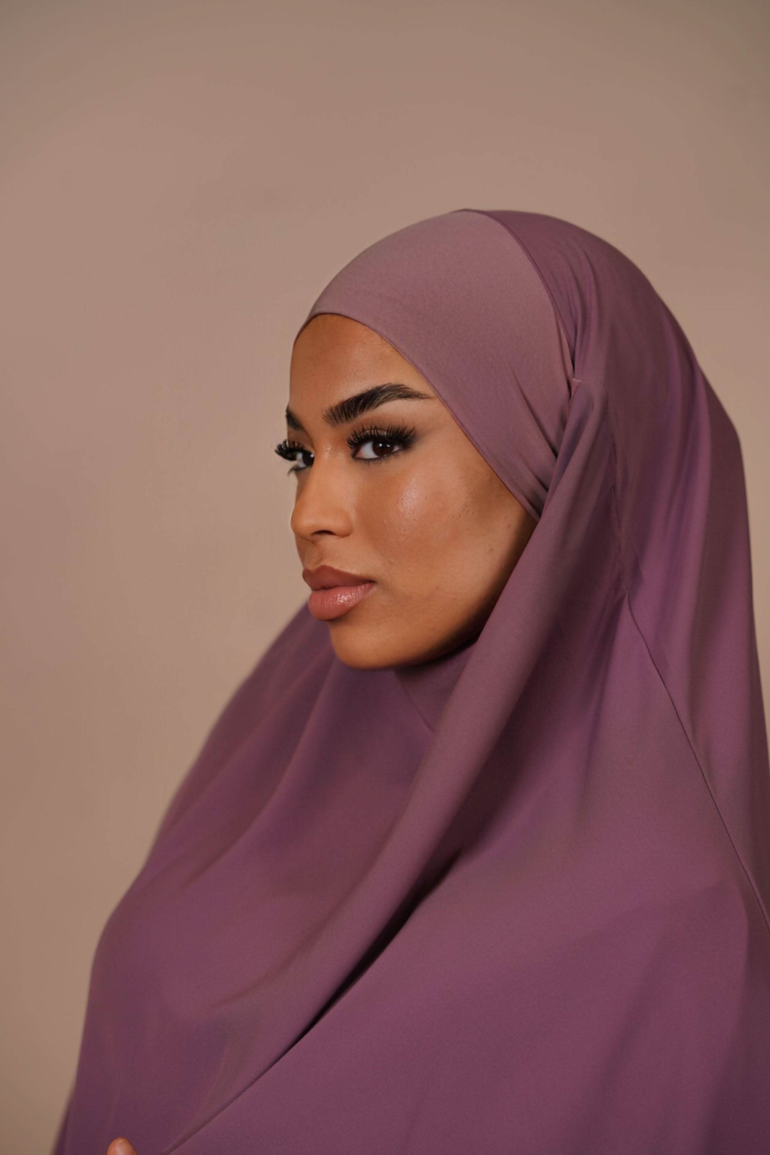 Short Khimar - dark lilac - Losyana.Shop