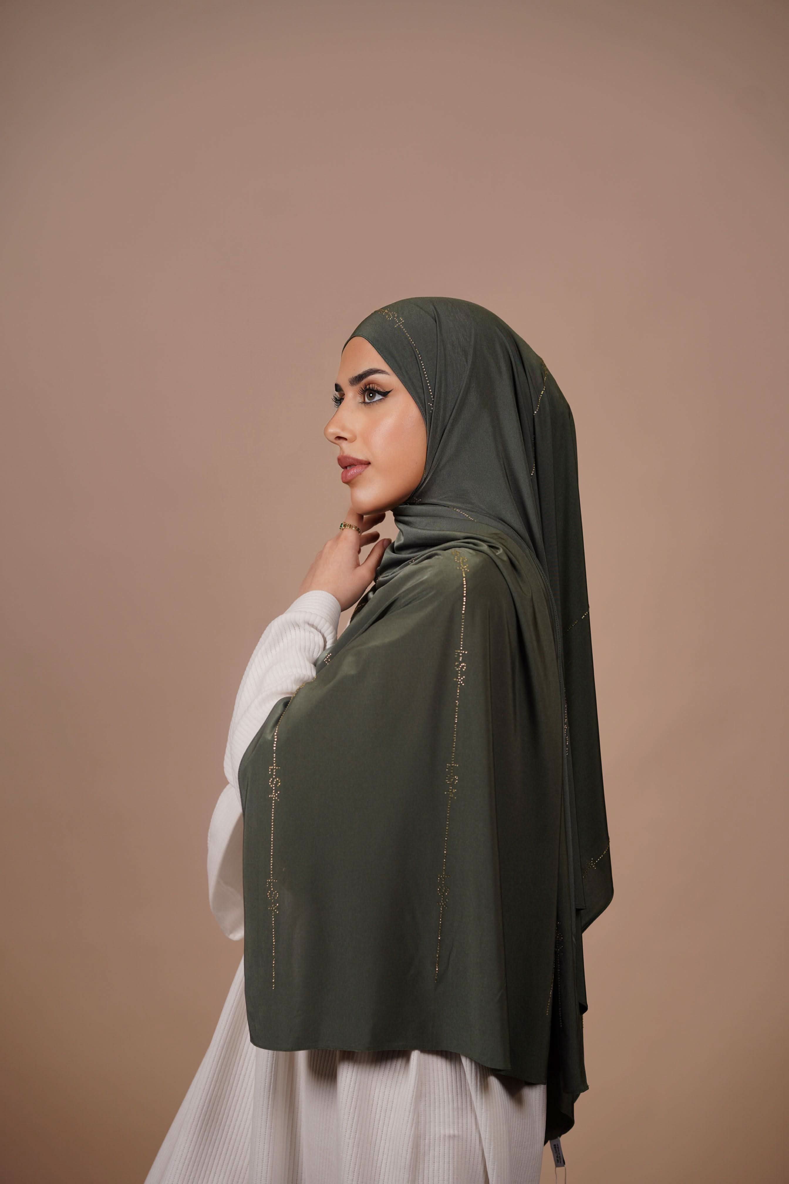 LSY Satin Premium Jersey- khaki green - Losyana.Shop