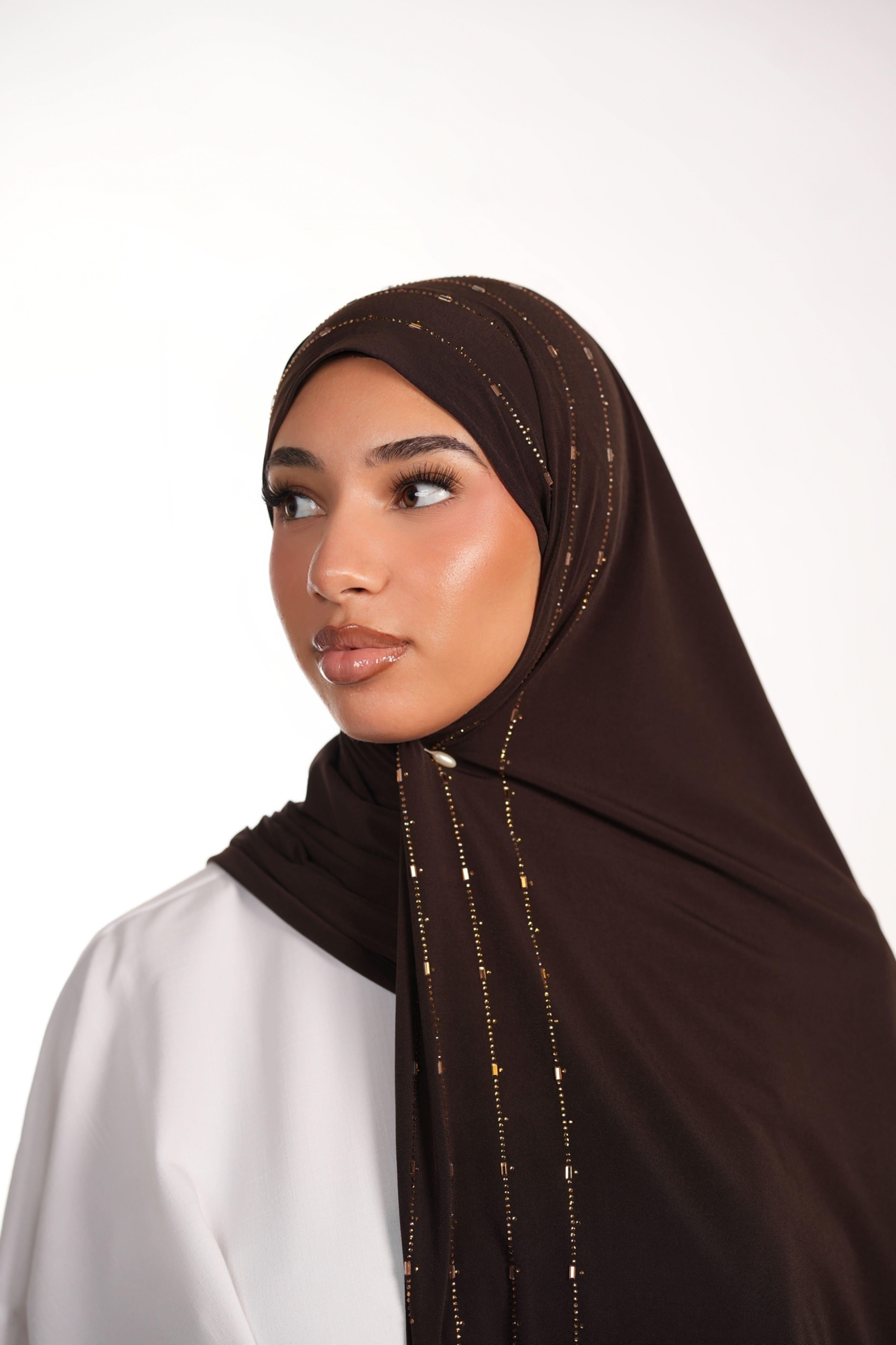 Premium Jersey Strass - espresso - Losyana.Shop