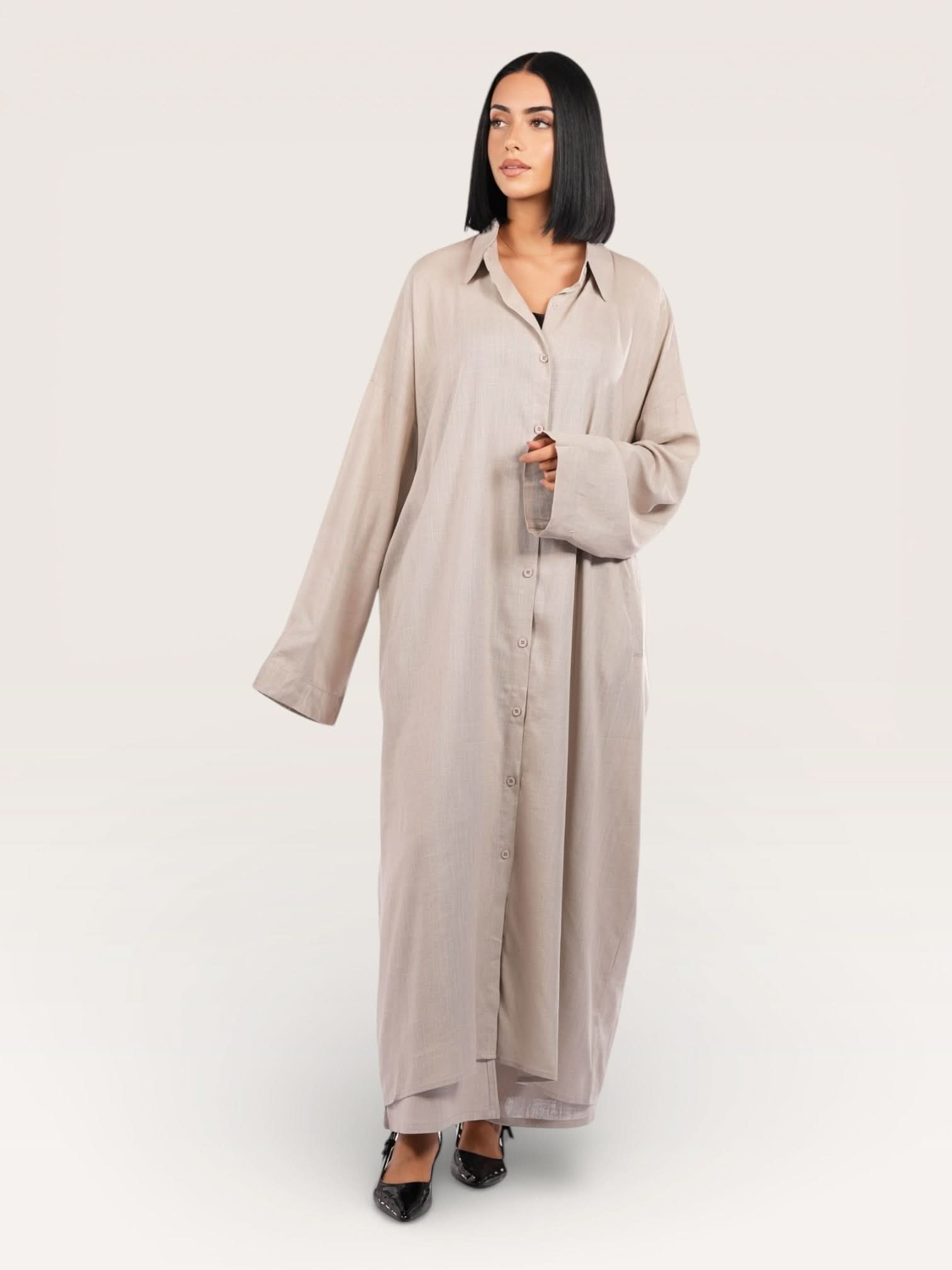 palma linen set - costa cream - Losyana.Shop