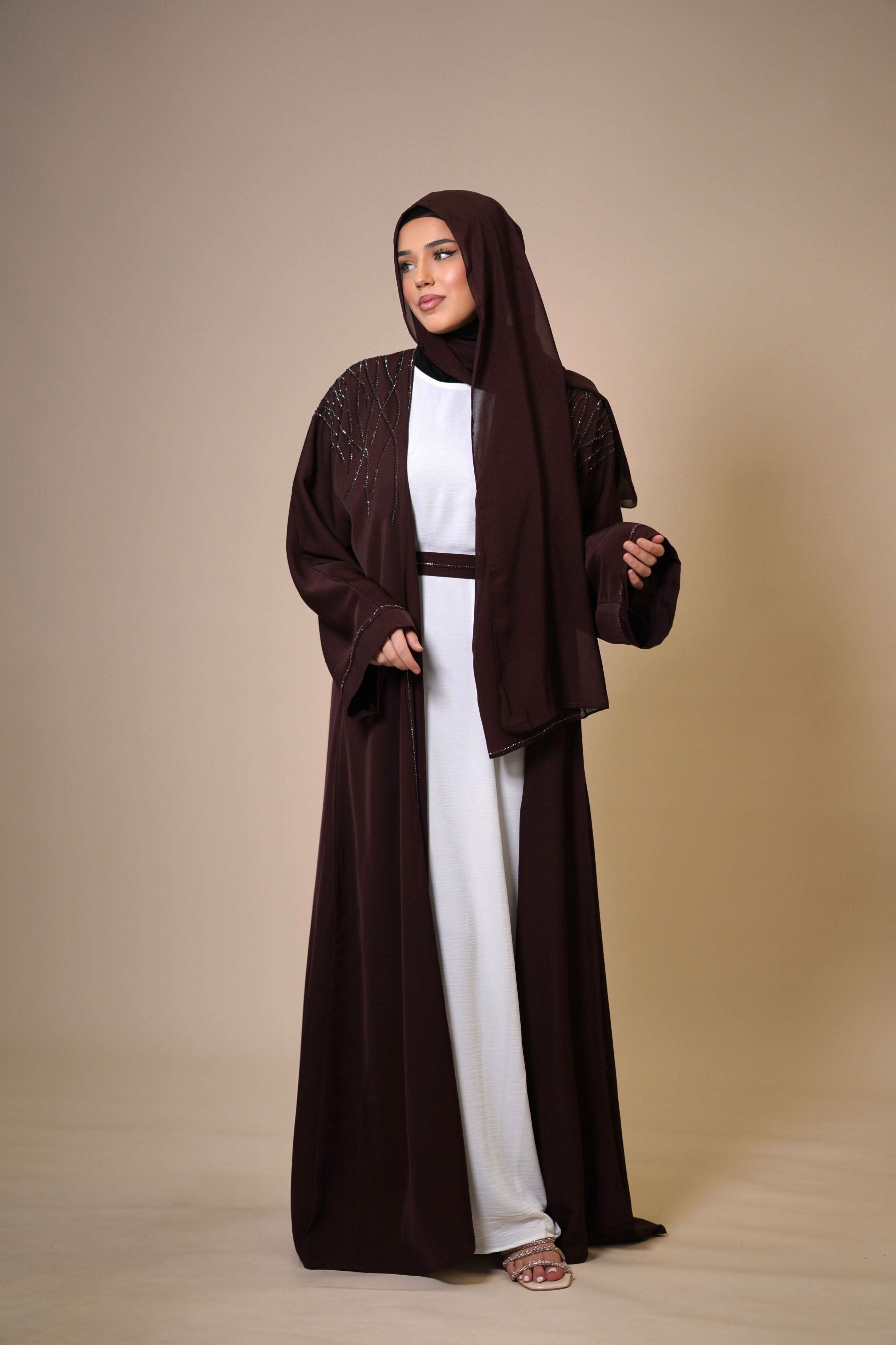 Outlet Emirate abaya - brown sugar - Losyana.Shop
