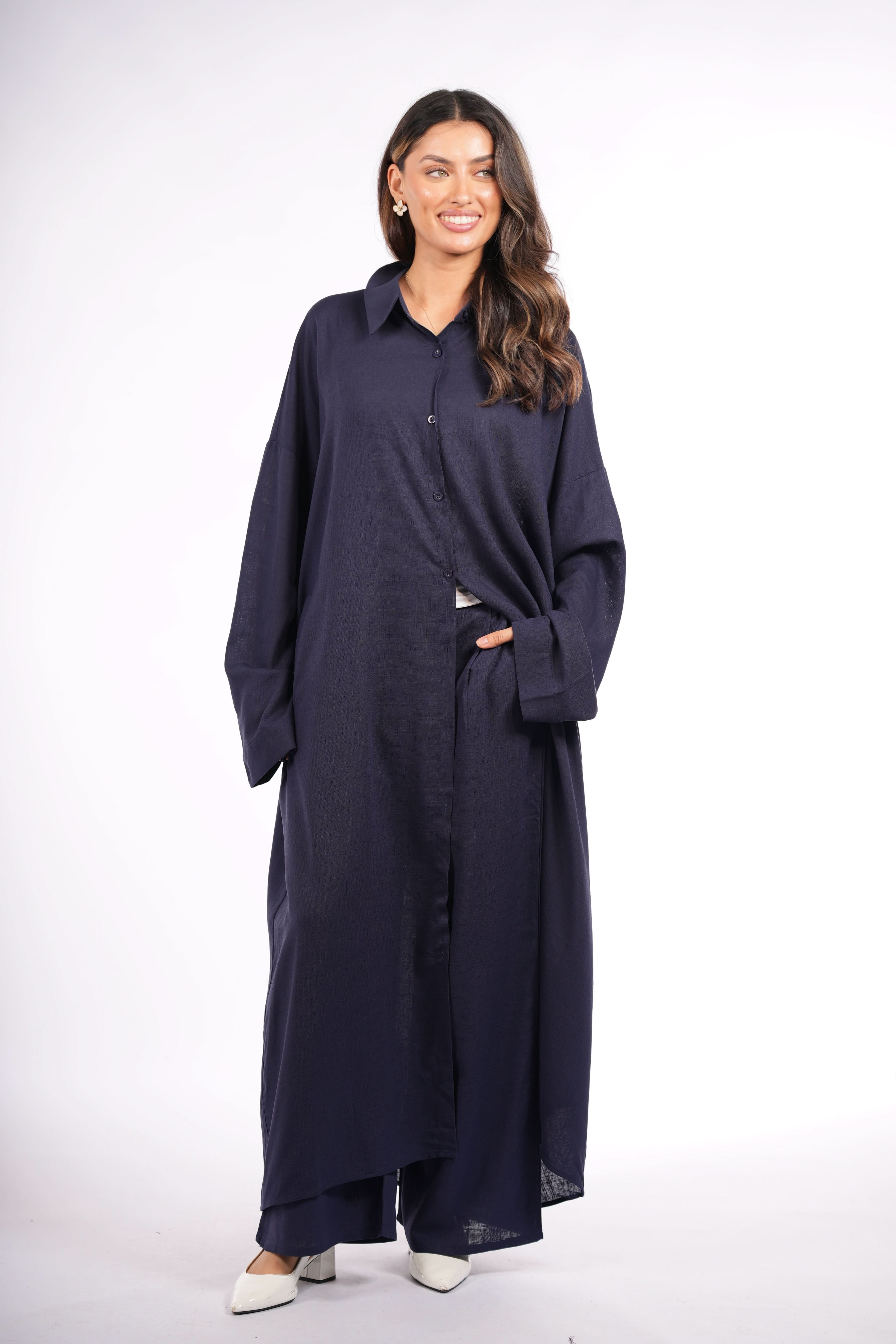 PALMA LINEN SET - NAVY - Losyana.Shop