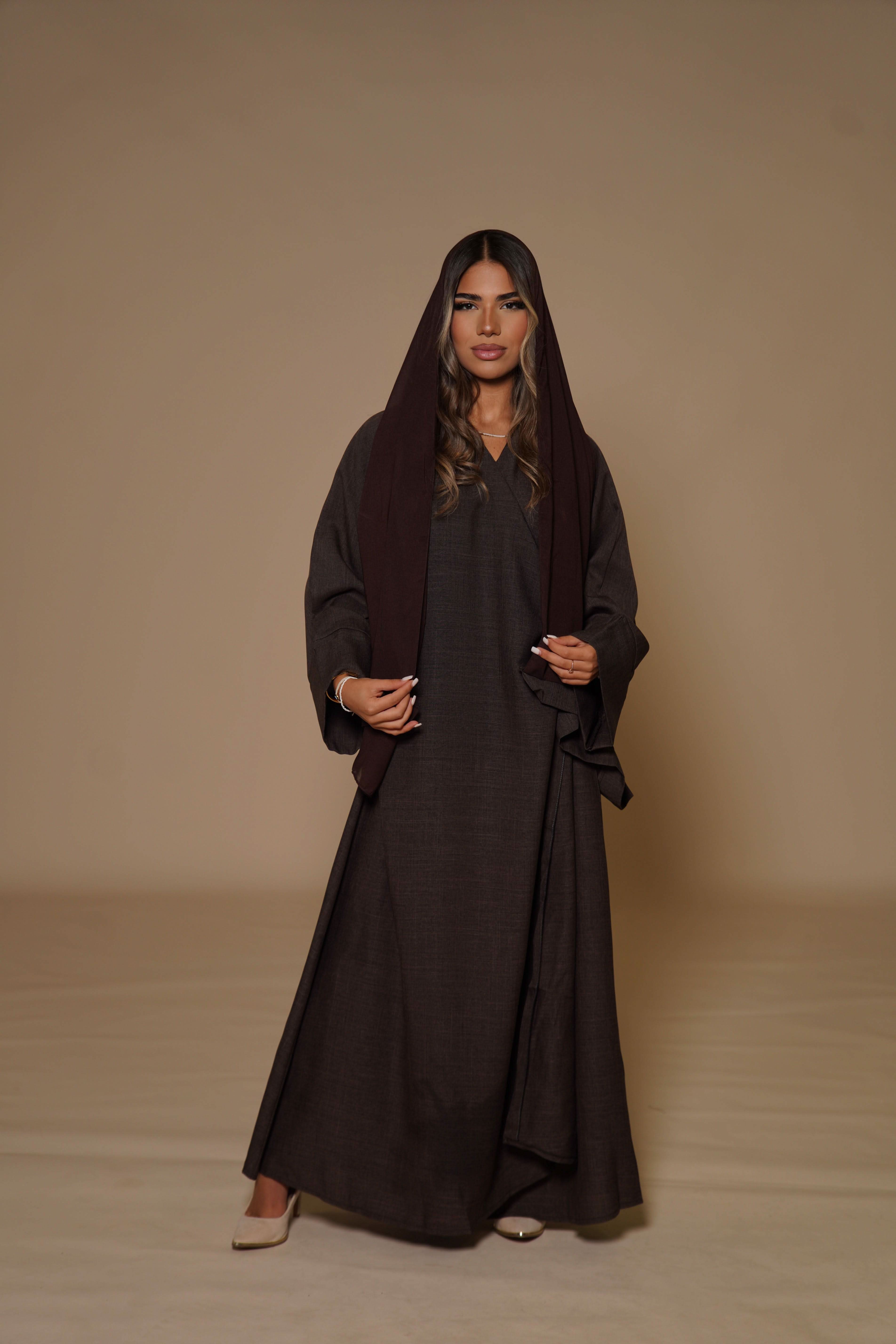 Wickel Linen Abaya - Brown Sugar - Losyana.Shop