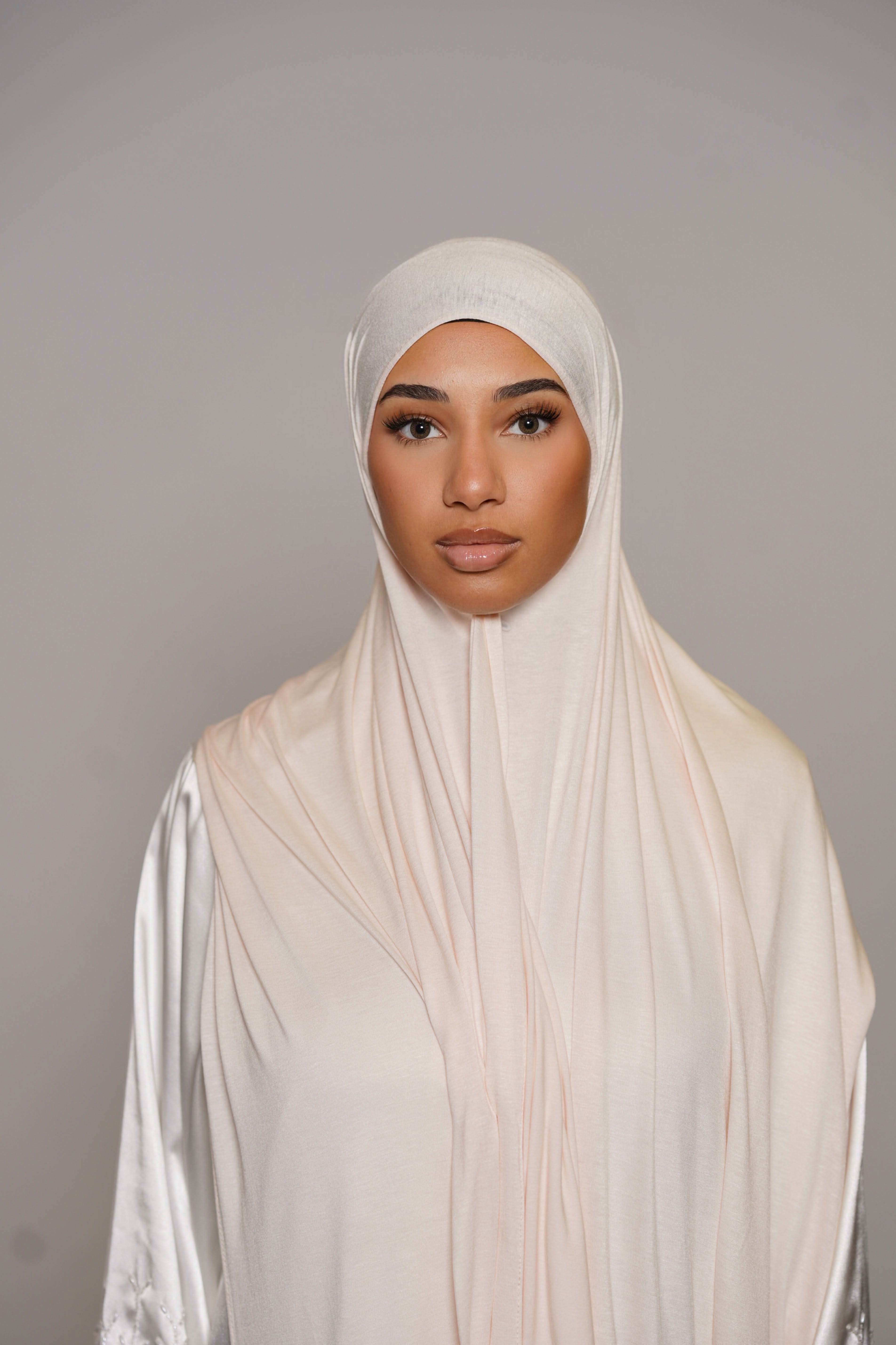 Bamboo Jersey - apricot white - Losyana.Shop