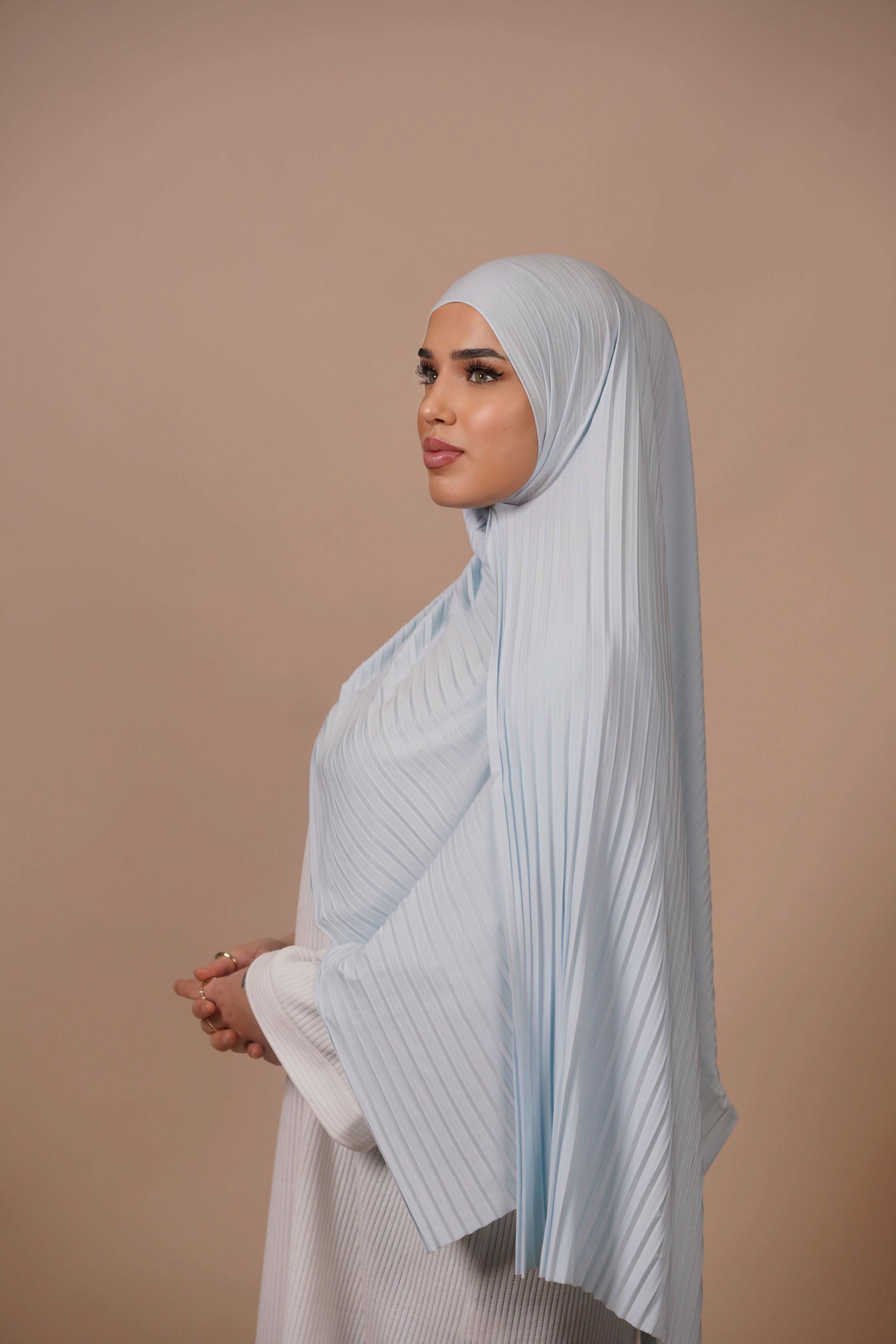 Plissé Hijab - baby blue - Losyana.Shop