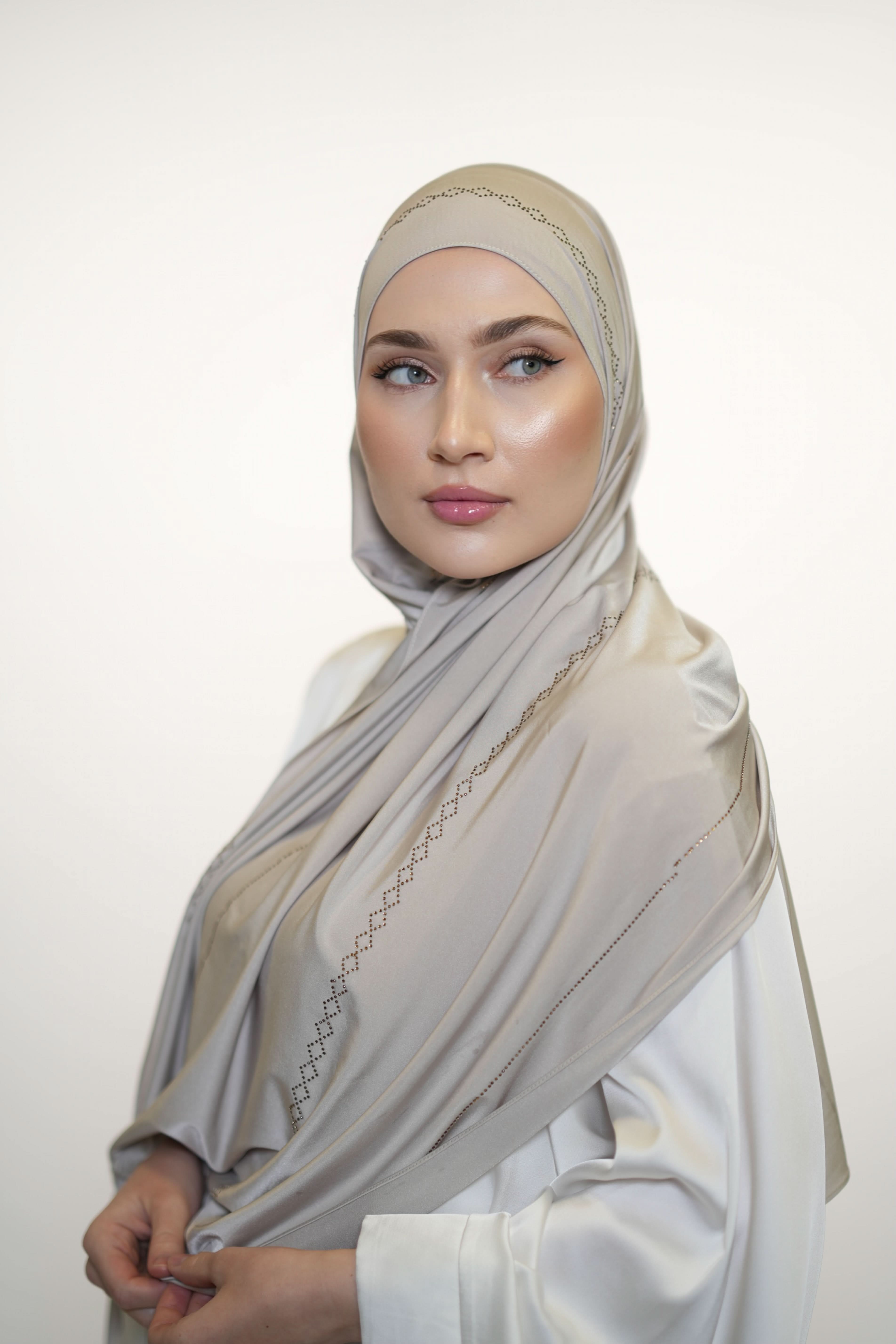 Diamond Satin premium Jersey - grey beige - Losyana.Shop